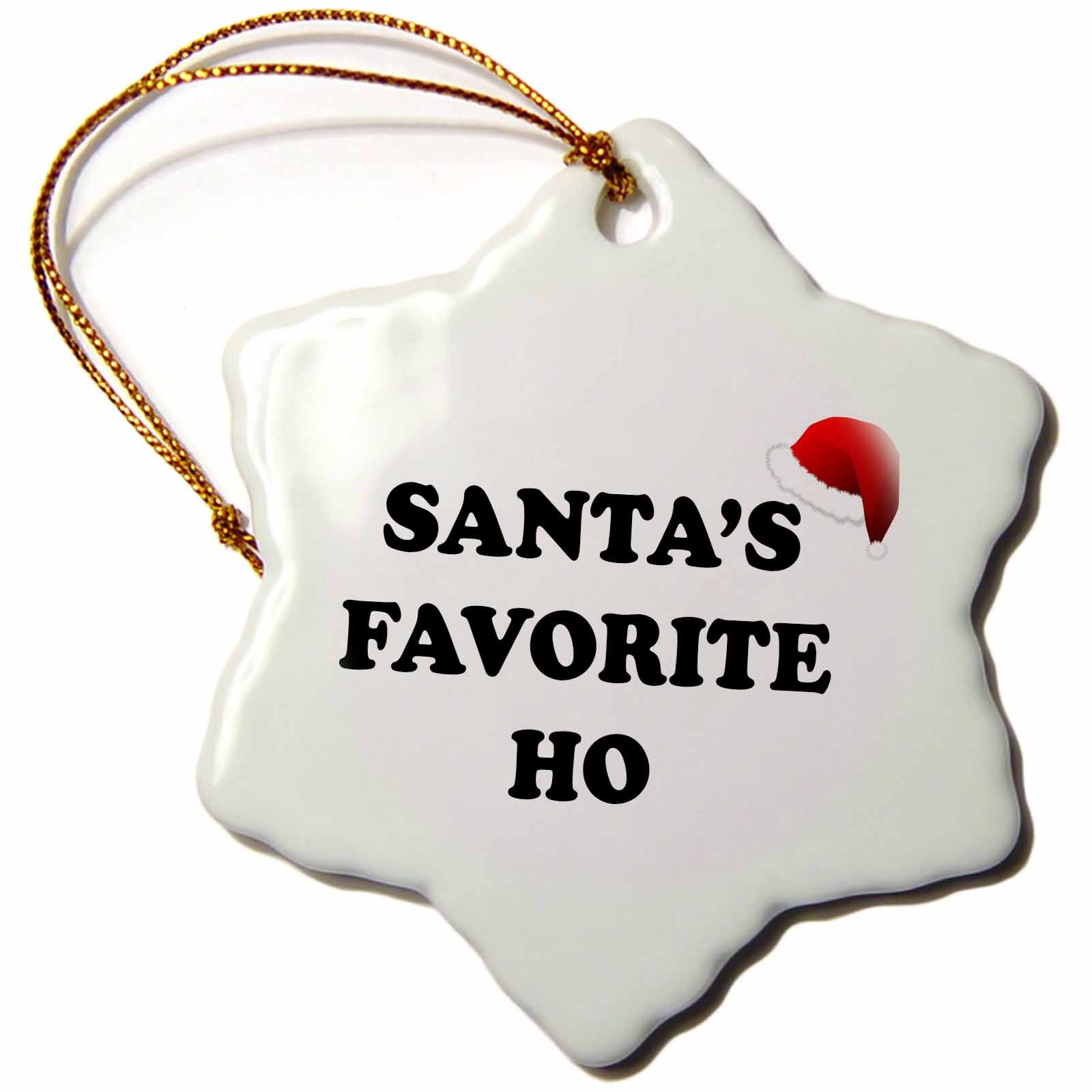 3D Rose Santa's Favorite Snowflake Ornament - 3 Inch Christmas Tree Decorations for Holiday Home Decor, Xmas Party & Winter Festival Gifts