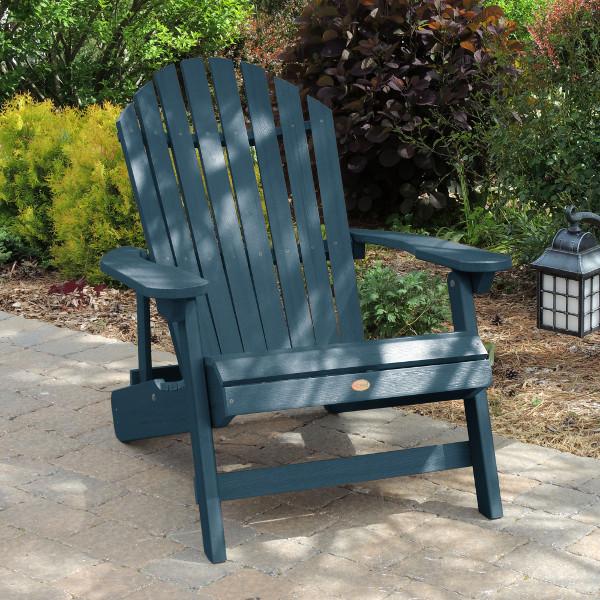 King Hamilton Folding & Reclining Adirondack Outdoor Chair - Patio, Lawn, Garden & Poolside Relaxation - Weather-Resistant Comfort for Backyard, Deck & Camping