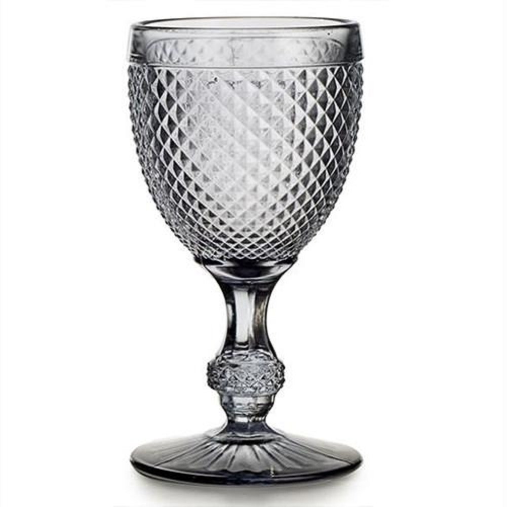 Bicos Set of 4 Elegant Grey Water Goblets - Perfect for Dinner Parties, Weddings & Home Decor