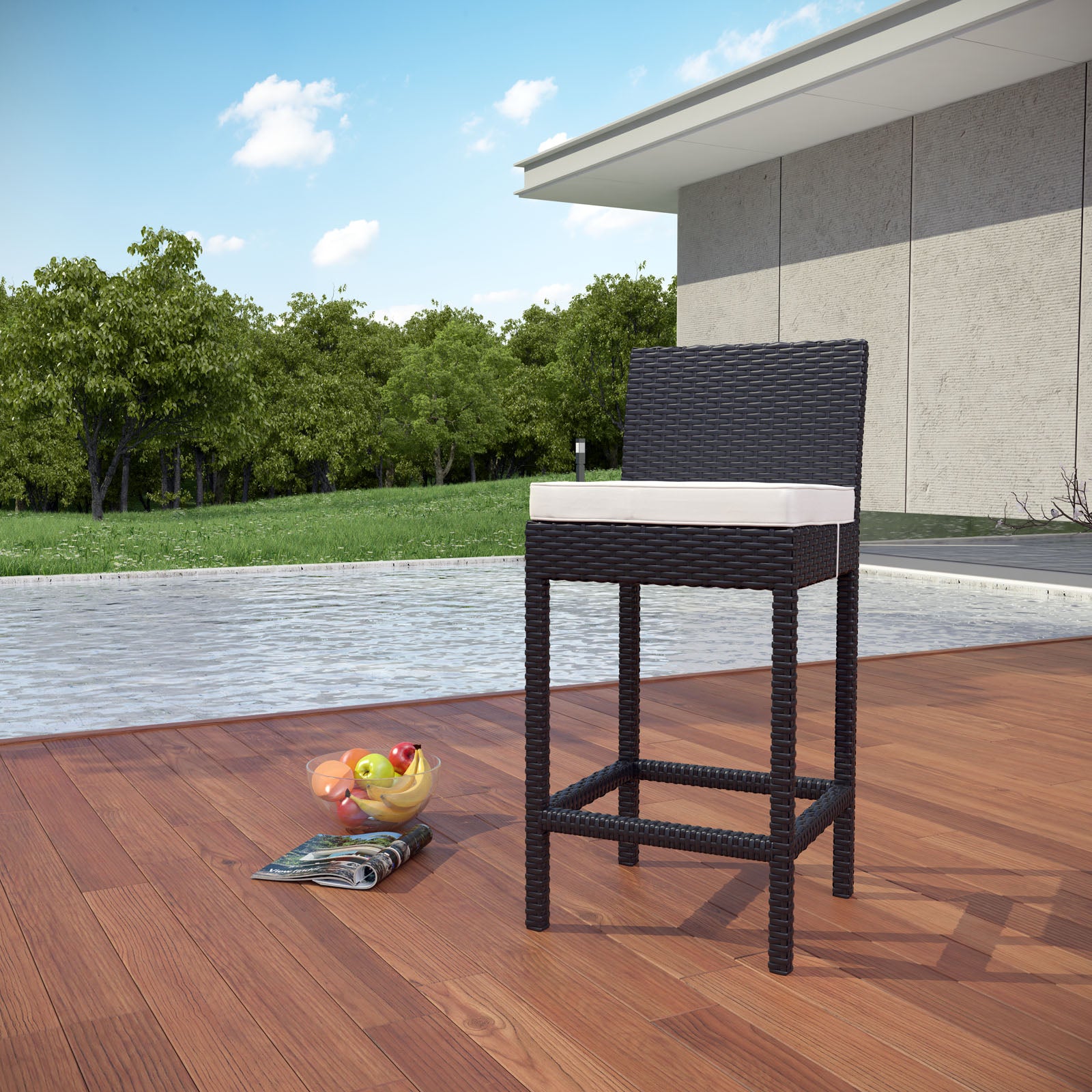 Durable Outdoor Patio Fabric Bar Stool - Waterproof & UV Resistant - Perfect for Backyard, Deck, and Poolside Use