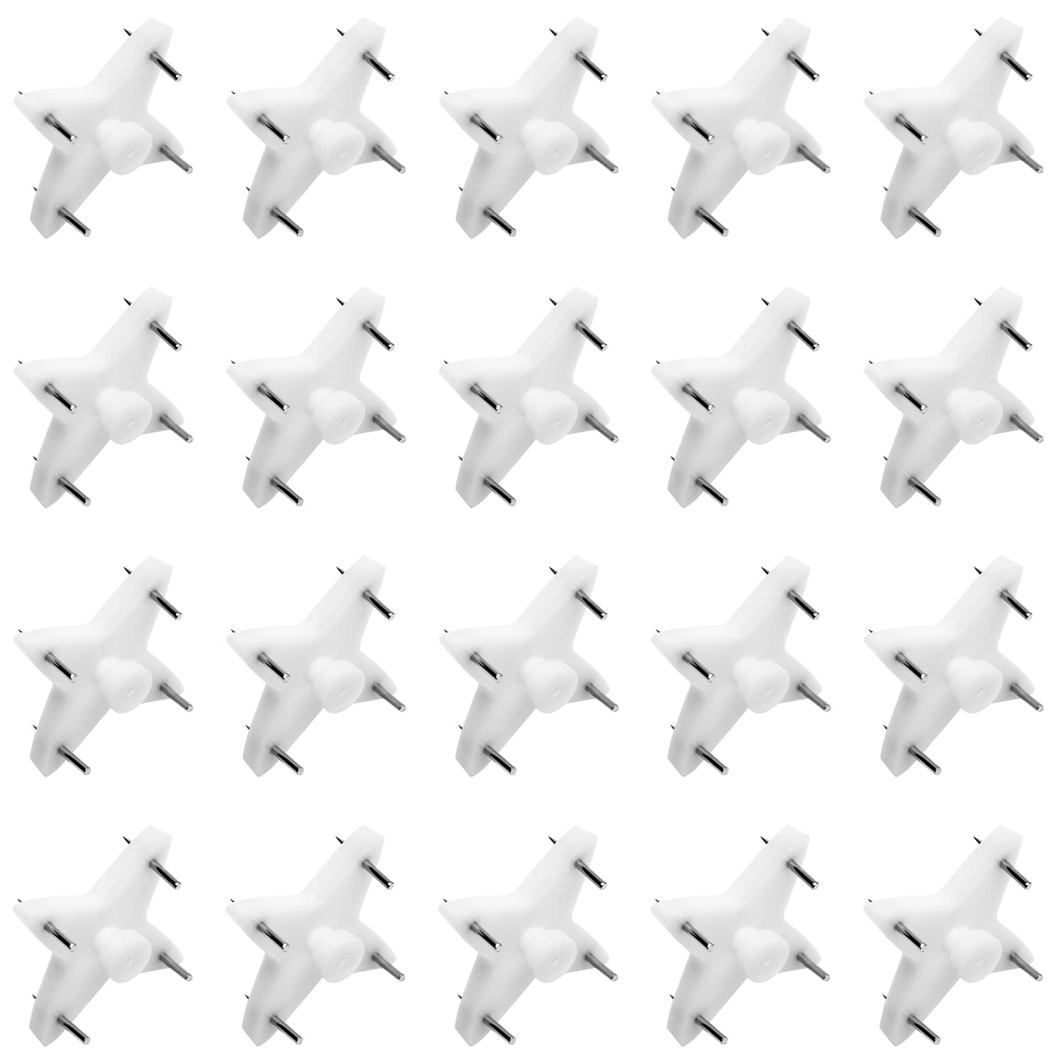 MroMax 20Pcs Heavy Duty Hardwall Hangers - Invisible Nail Hooks for Concrete Walls, No Damage Picture Hangers for Stucco - 1.10