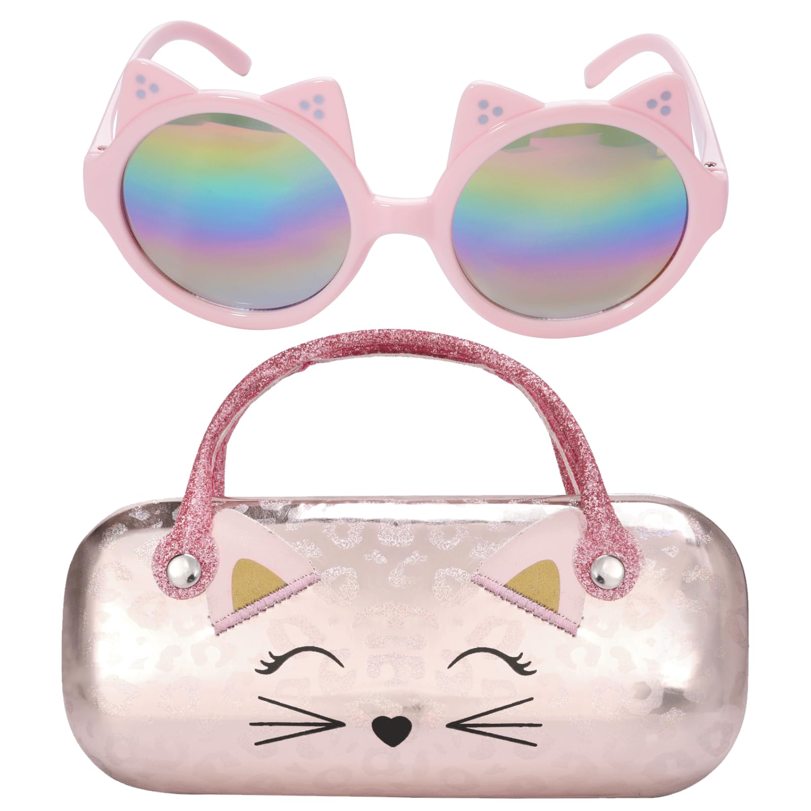 PinkSheep Polarized Sunglasses for Girls & Kids - UV400 Protection Cat Eye Sunglasses with Case - Stylish Plastic Frame for Outdoor, Beach & Summer Activities