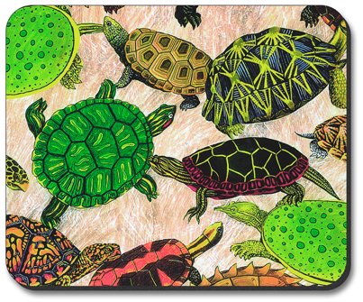 Artistic Turtle Design Mouse Pad - Non-Slip Gaming & Office Desk Mat for Computers, Laptops - Perfect for Work, Gaming & Home Office Setup