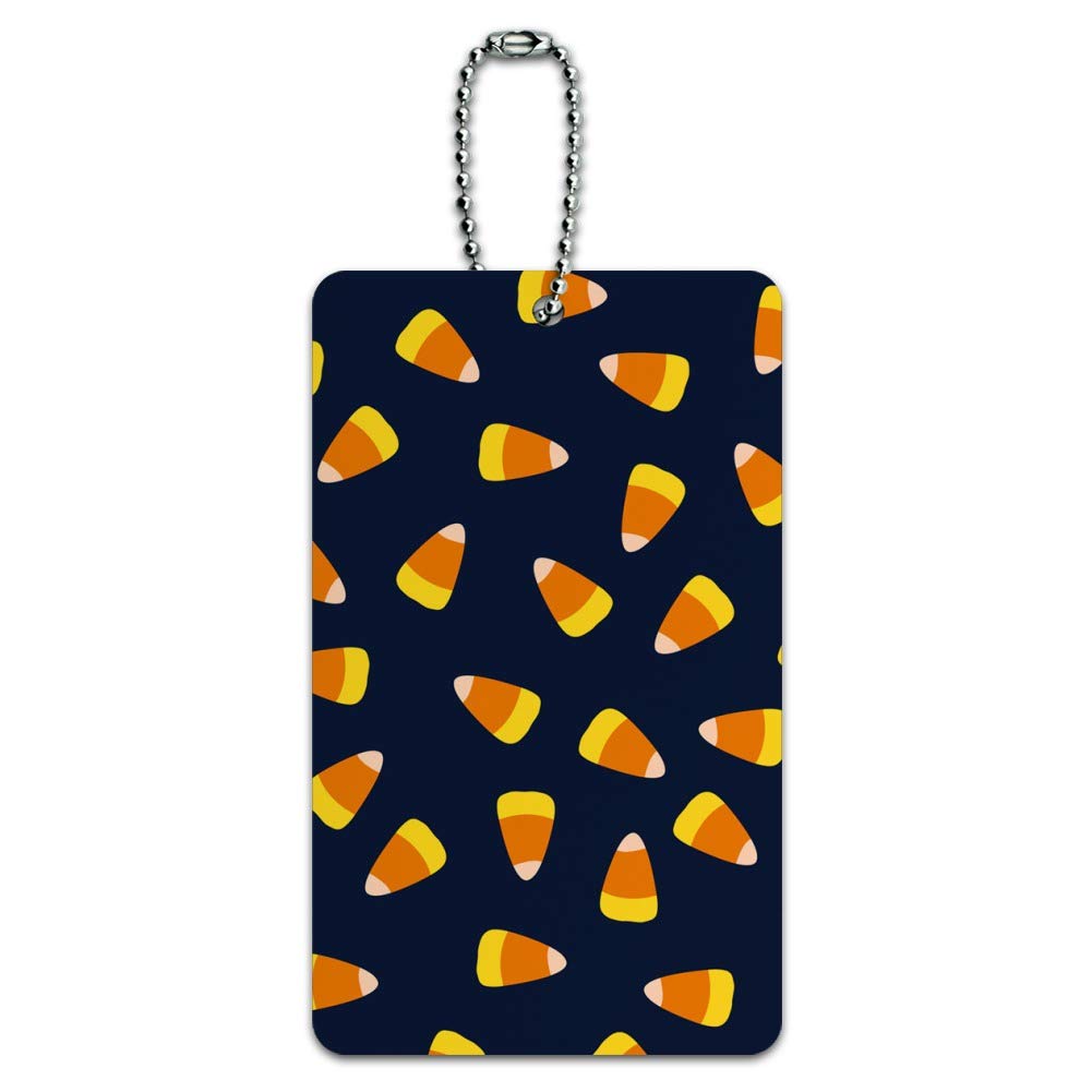 Sweet Orange Candy Corn Pattern Luggage Tag - Durable Suitcase ID Card Holder for Travel Bags - Perfect for Carry-Ons, Checked Luggage & Backpacks