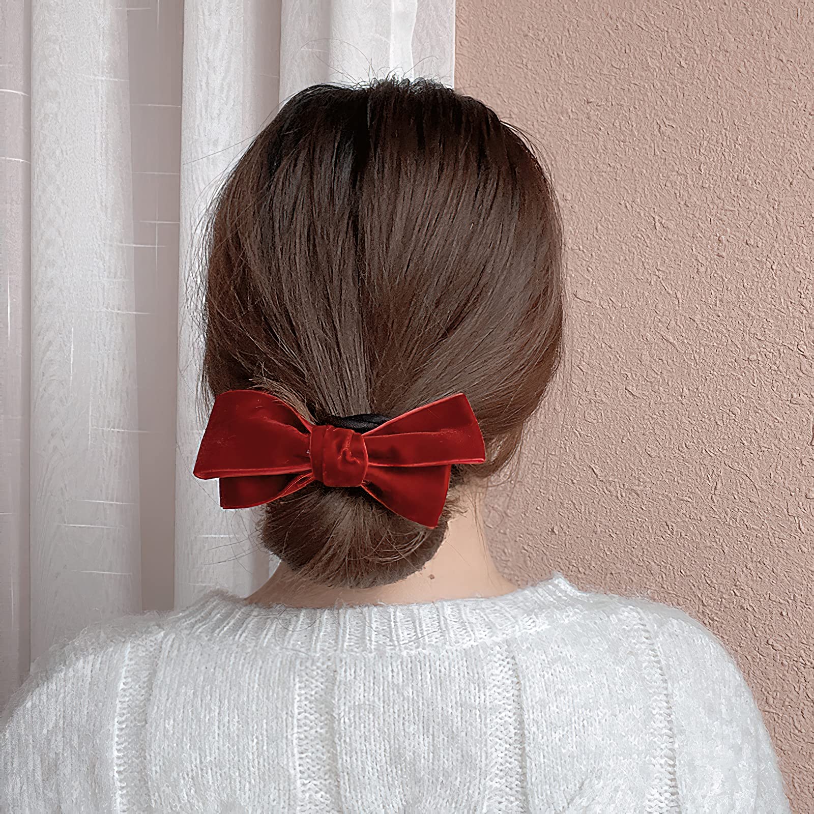 Flexible Reusable Hair Bun Maker - Magic Donut Bun Maker for Quick & Easy French Twist, Bow & Korean Hairstyles | Fashionable Hair Styling Accessories for Women & Girls (Red & Black) | Perfect for Summer, Parties, Weddings & Everyday Wear