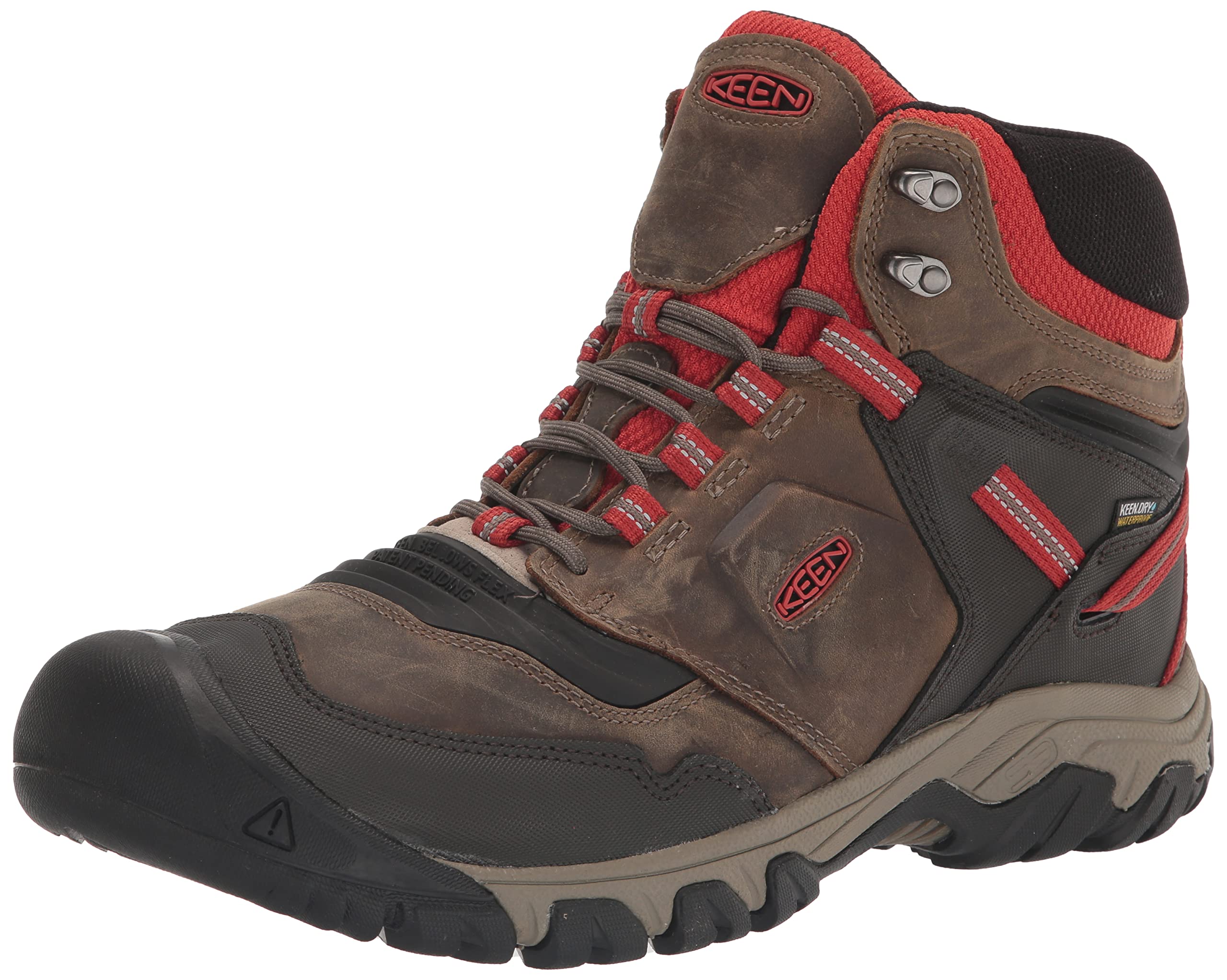 KEEN Men's Ridge Flex Mid Height Waterproof Hiking Boots - Lightweight & Durable Outdoor Shoes for Trekking, Camping & Trail Walking - Perfect for Adventurers & Hikers