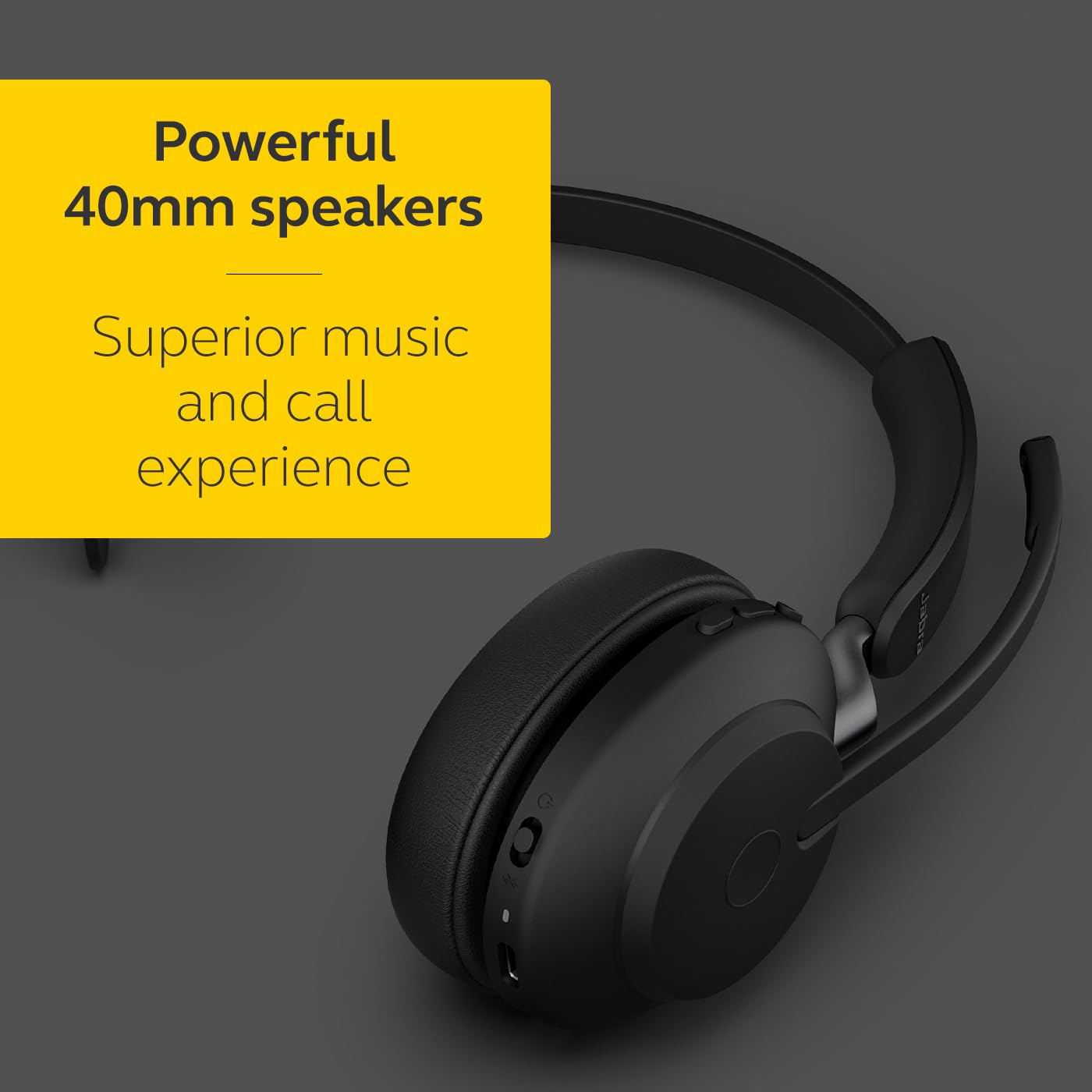 Jabra Evolve2 65 Wireless PC Headset – Noise Cancelling Microsoft Teams Certified Mono Headphones with 37-Hour Battery Life – USB-A & Bluetooth Adapter – Black – Perfect for Remote Work, Call Centers & Office Meetings