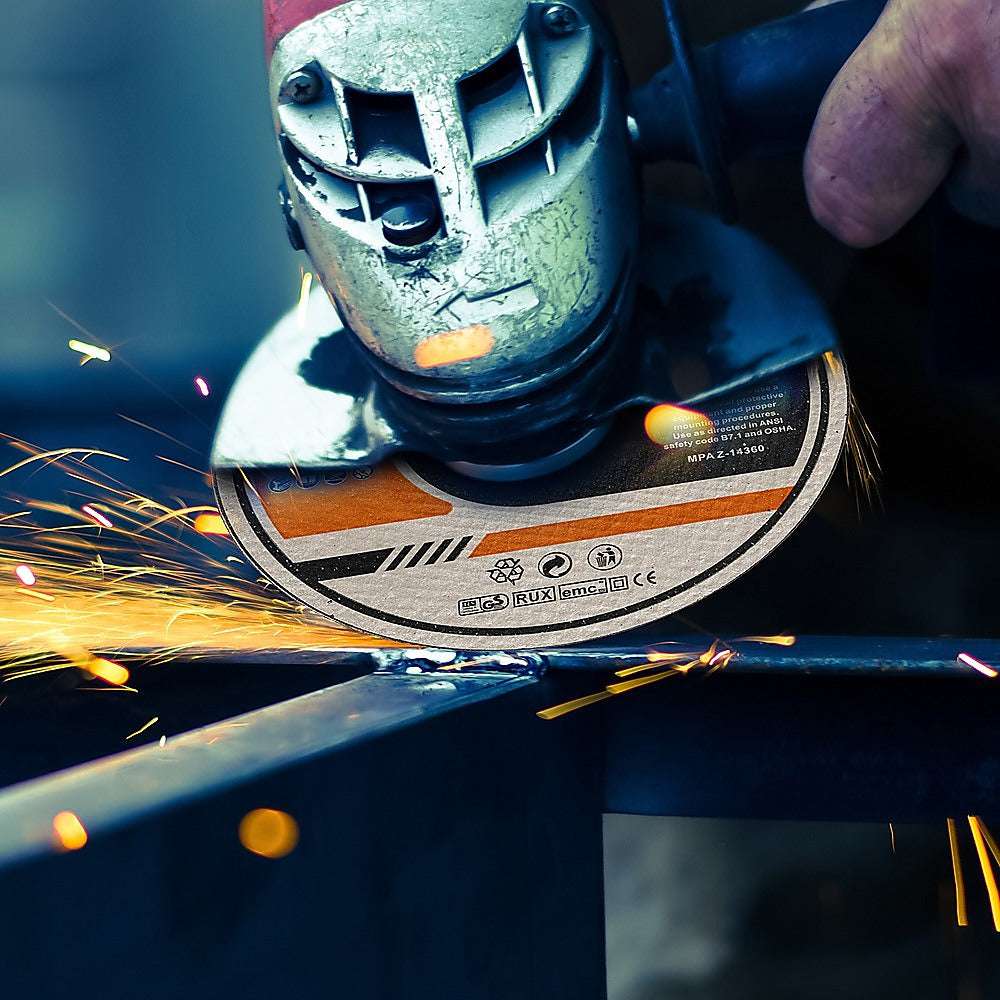 100-Pack 125mm (5 Inch) Metal Cutting Discs for Angle Grinder - Thin & Durable Cut Off Wheels - Perfect for Metalworking, DIY Projects & Construction