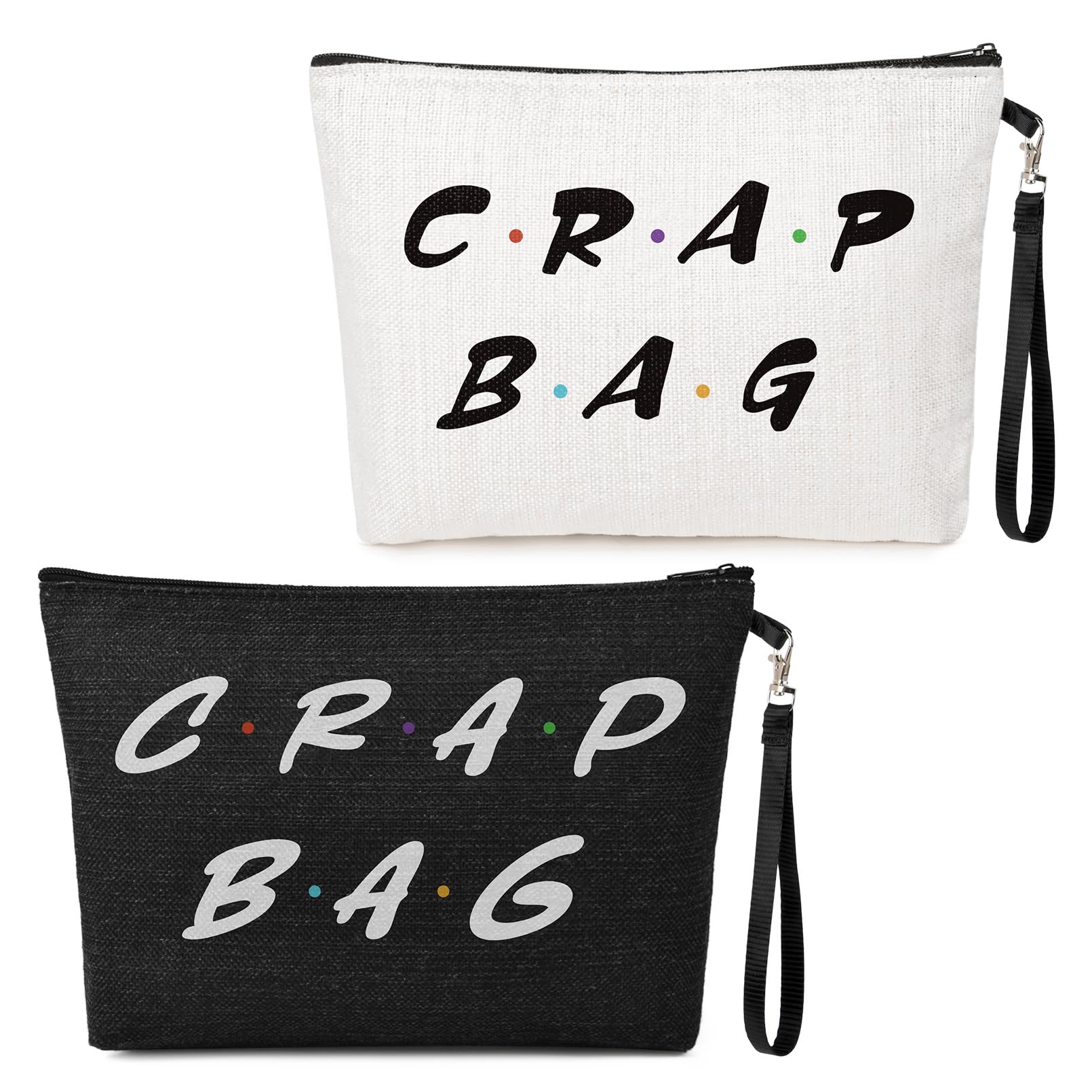 2PCS Best Friend Gifts for Women - Cute Ghost Design Makeup Bag Set for Sister, Big Little Sister, BFF - Perfect for Birthday, Christmas, Graduation - Great for Travel, Daily Use & Gift Giving