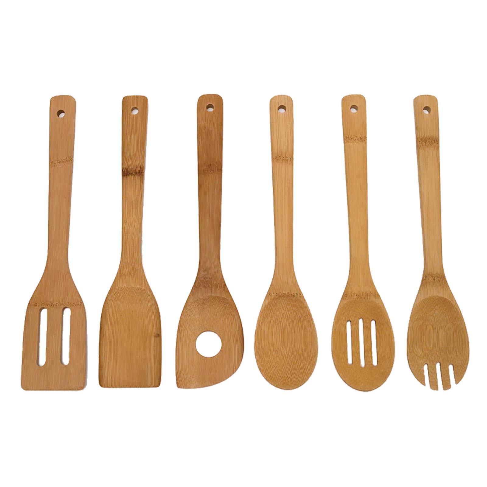 6PCS Wooden Kitchen Utensils Set - Reusable Spoons & Tools for Modern Dining, Bar, and Home Cooking Accessories