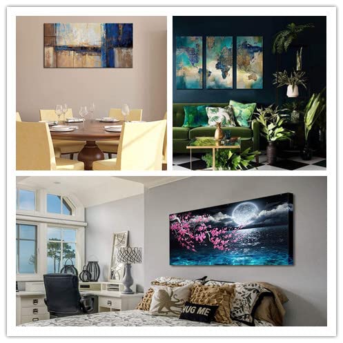 Abstract Ocean Canvas Wall Art Prints - Modern Wall Decor for Bedroom & Living Room - Home Decoration Artwork for Coastal & Beach House Themes