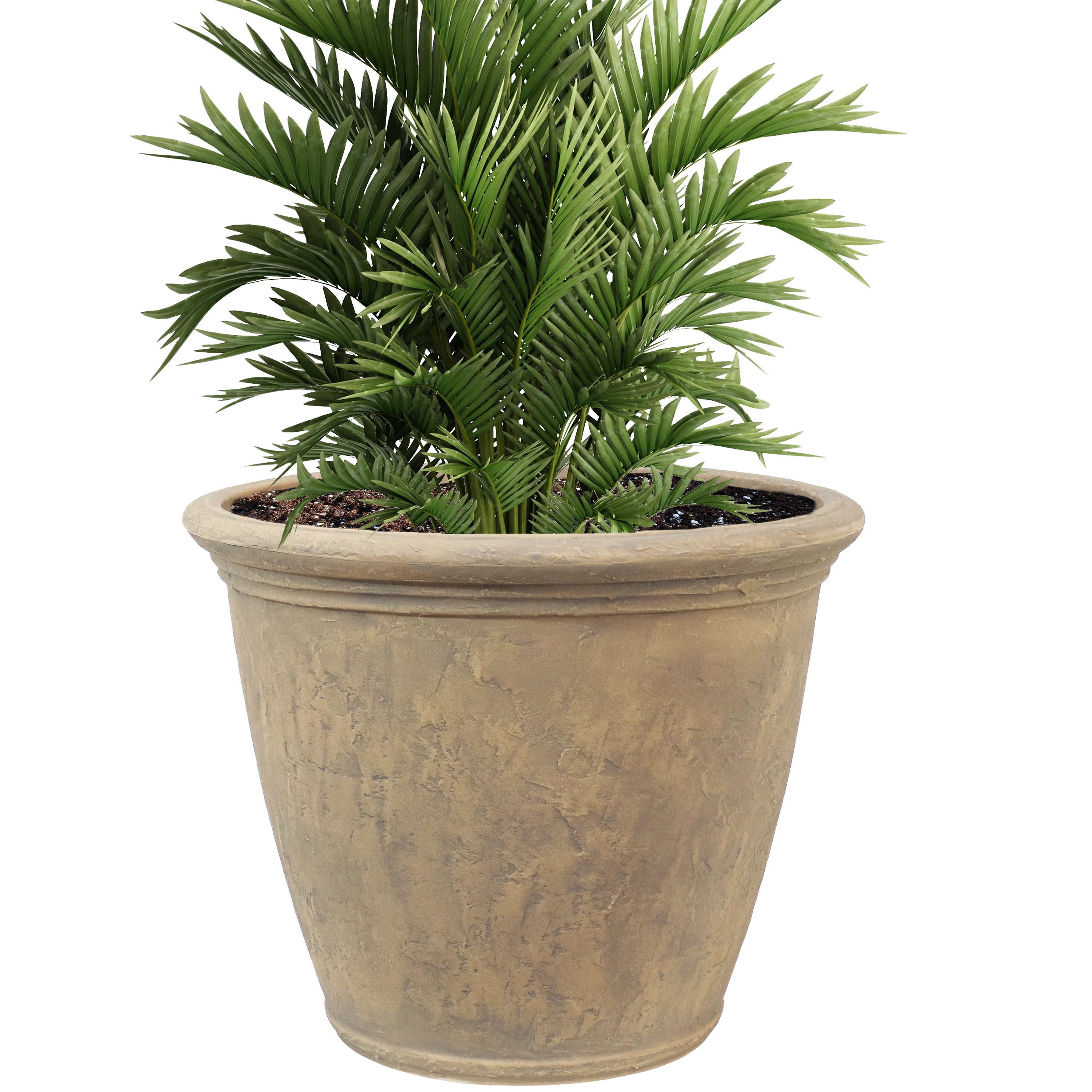 Sunnydaze Anjelica Polyresin Outdoor Flower Pot Planter - Durable Garden Decor for Patio, Balcony & Yard - Perfect for Flowers, Plants & Home Landscaping