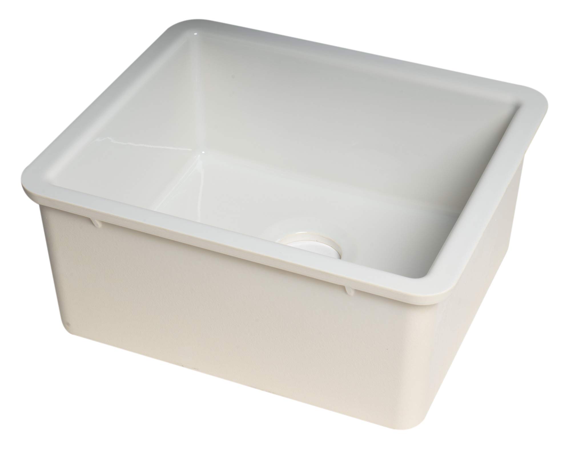 ALFI AB2017 Stainless Steel Kitchen Sink with Drainboard - White - Perfect for Modern Kitchens, Restaurant Prep & Home Renovation Projects