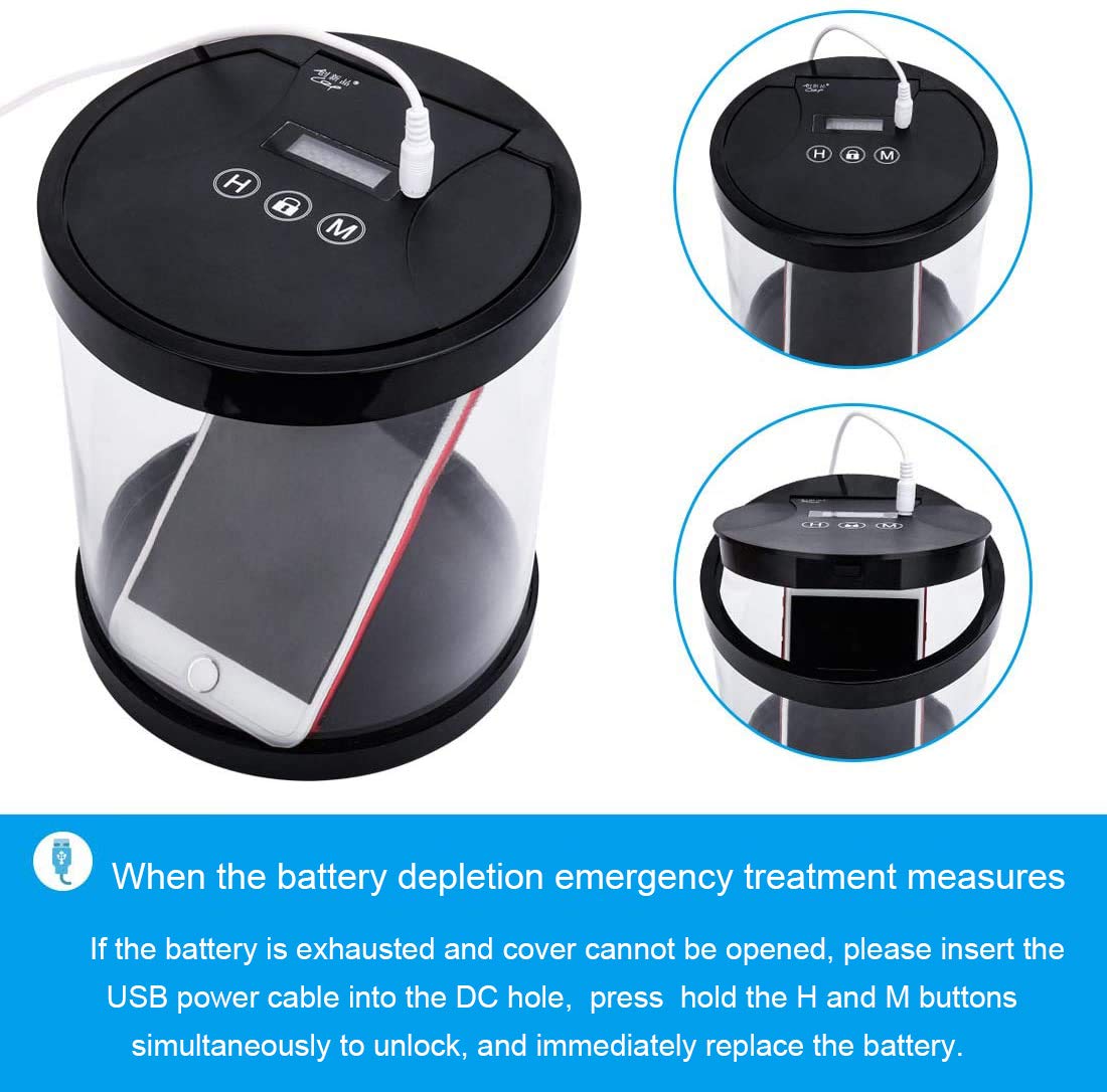 Timer Lock Container - Multi-Function Phone Time Lock Box to Prevent Smartphone Addiction | Ideal for Quitting Smoking, Alcohol, Candy & Gaming | Perfect for Home, Office & Study Focus