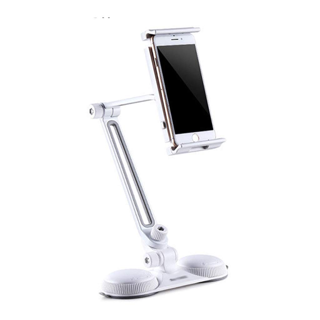 Universal Strong Suction Cup Tablet & Phone Holder - Adjustable Desk & Wall Mount Stand for iPad, iPhone, Samsung - Perfect for Home Office, Kitchen, Car & Bedroom Use