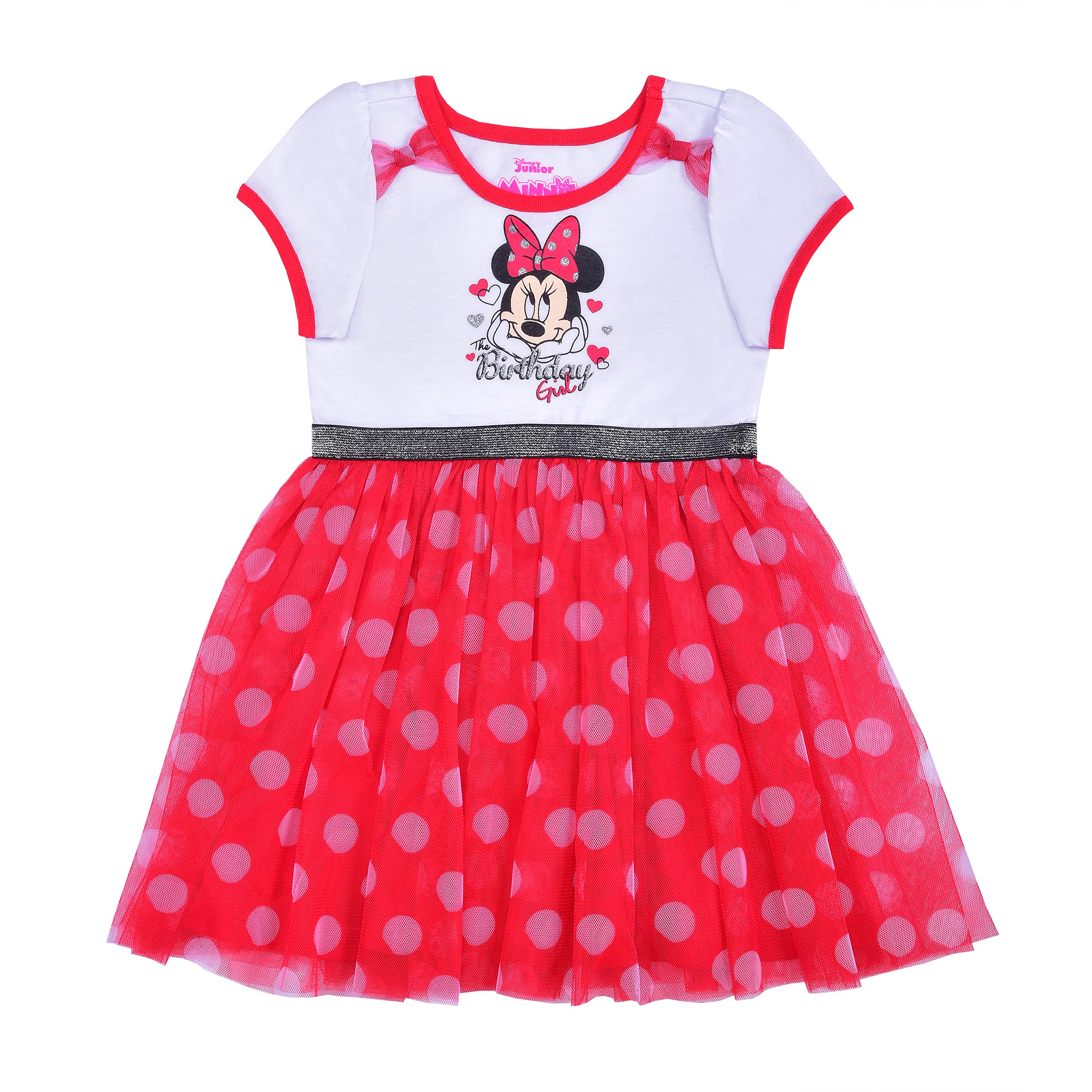 Disney Minnie Mouse Girls' Birthday Dress - Cute & Elegant Party Outfit for Birthday Celebrations, Photo Shoots & Special Occasions