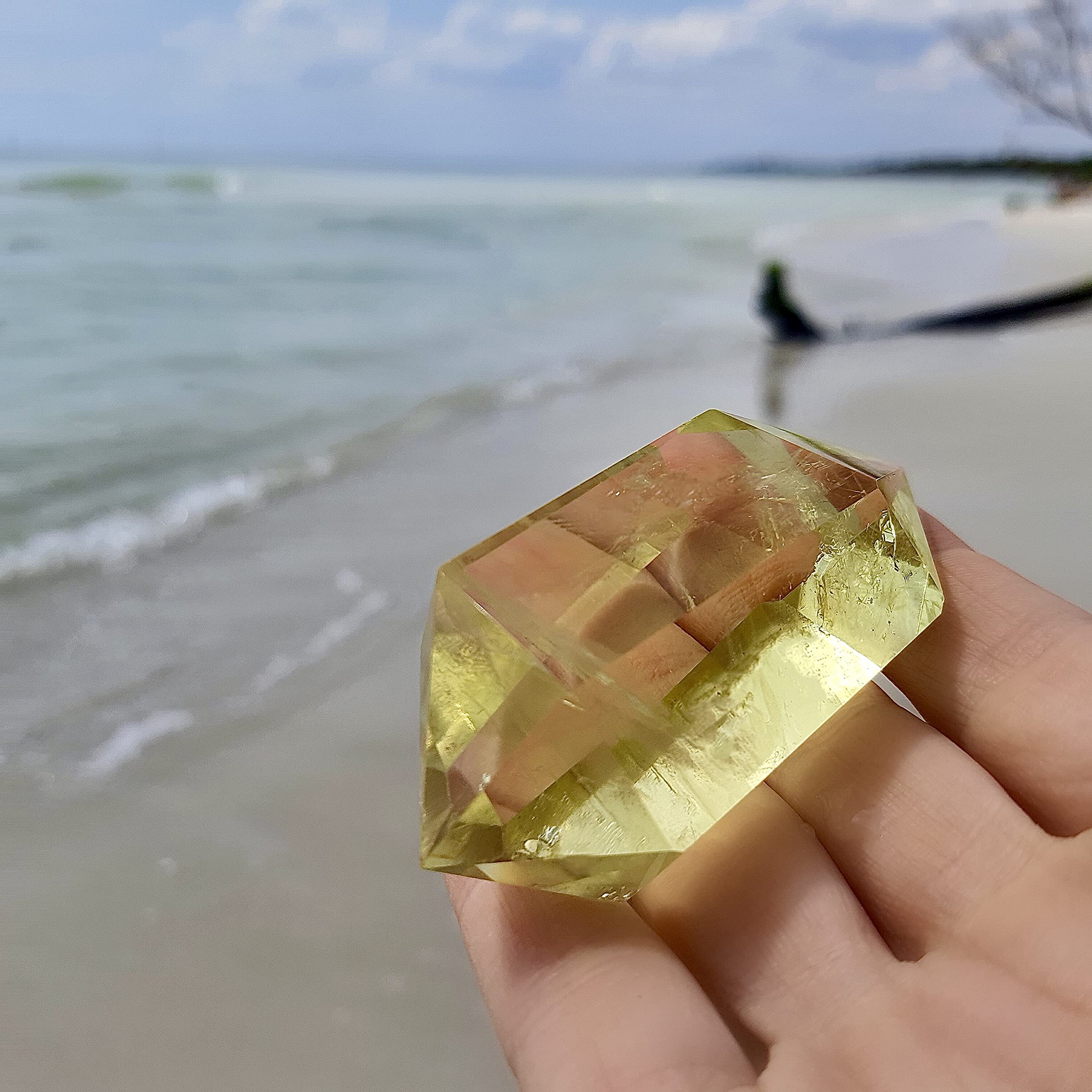Natural Pure Citrine Crystal - Large Double Terminated Healing Stone for Manifesting Dreams & Wealth | Manipura Chakra Cleansing | Metaphysical Meditation & Reiki Energy | Perfect for Home Decor, Yoga Practice & Spiritual Gifts