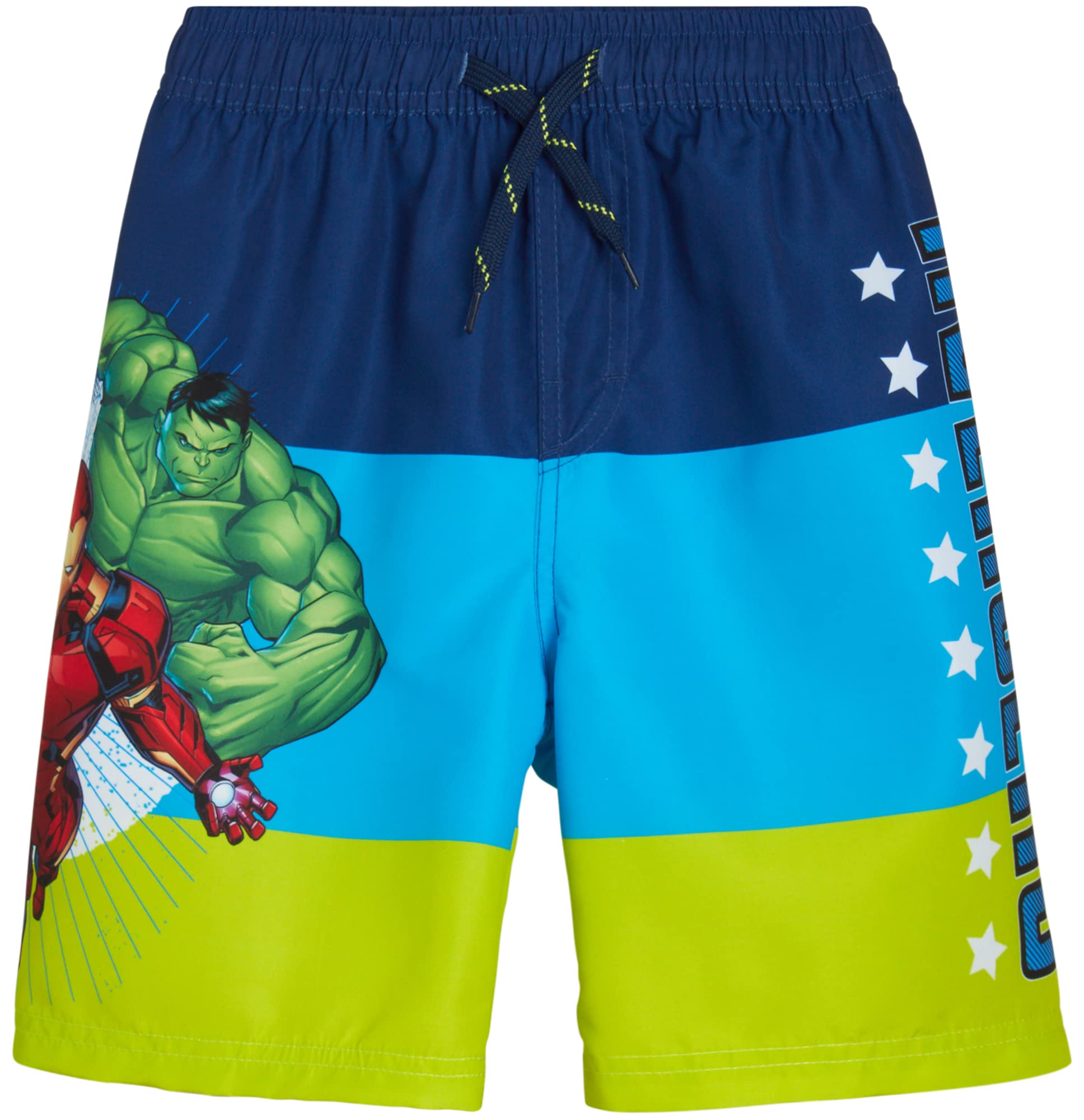 Marvel Avengers Boys' Swim Trunks - Spider-Man, Captain America, Hulk UPF 50+ Quick Dry Swim Shorts for Kids (2T-12) | Beach, Pool, Summer Water Play
