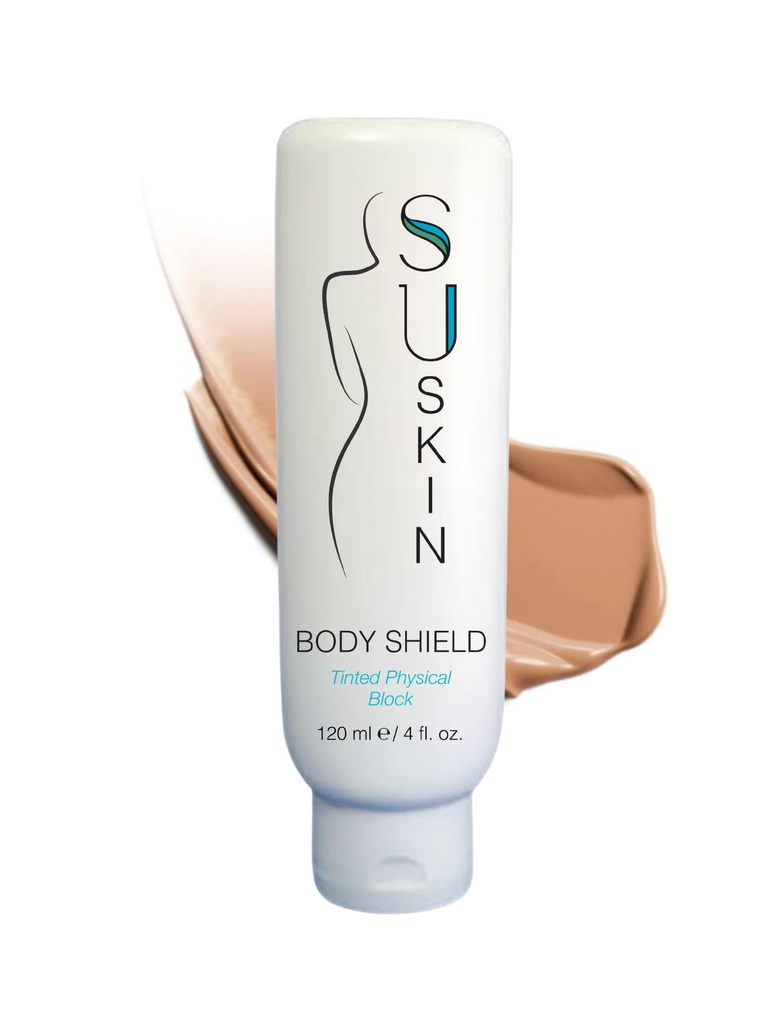 Su-Skin Body Shield Tinted Mineral Sunscreen SPF 50 - Zinc Oxide & Titanium Dioxide Natural Sun Protection for Face & Body | Water-Resistant, Reef-Safe, Daily Use for Beach, Swimming & Outdoor Activities