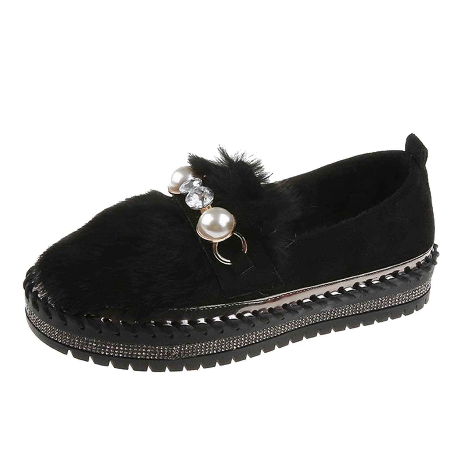 Elegant Women's Rhinestone Pearl Platform Shoes - Suede Casual Fashion Sneakers Size 10.5 | Perfect for Parties, Weddings & Everyday Wear