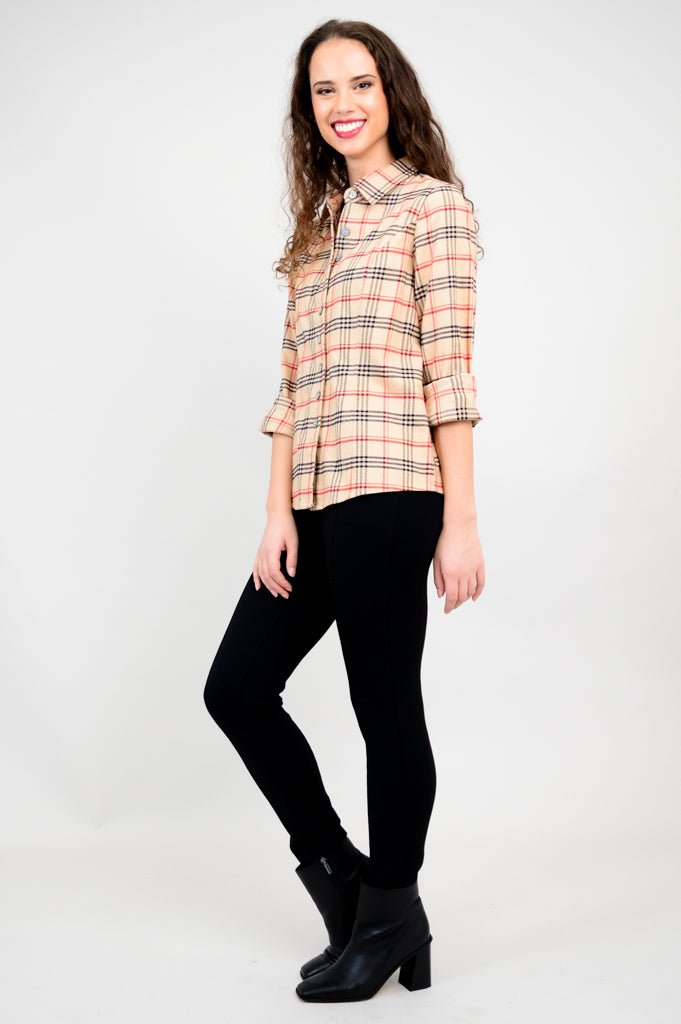 Alexis Top - Vintage Plaid Cotton Flannel Shirt for Women | Casual Fall & Winter Wear, Cozy Layering, Outdoor Activities