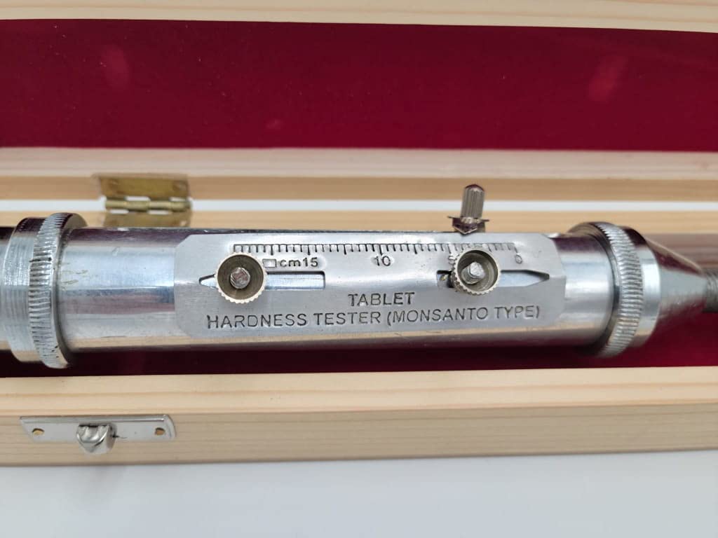 Yantra Tablet Hardness Tester - Monsanto Type with Wooden Case | Pharmaceutical Lab Equipment for Quality Control Testing