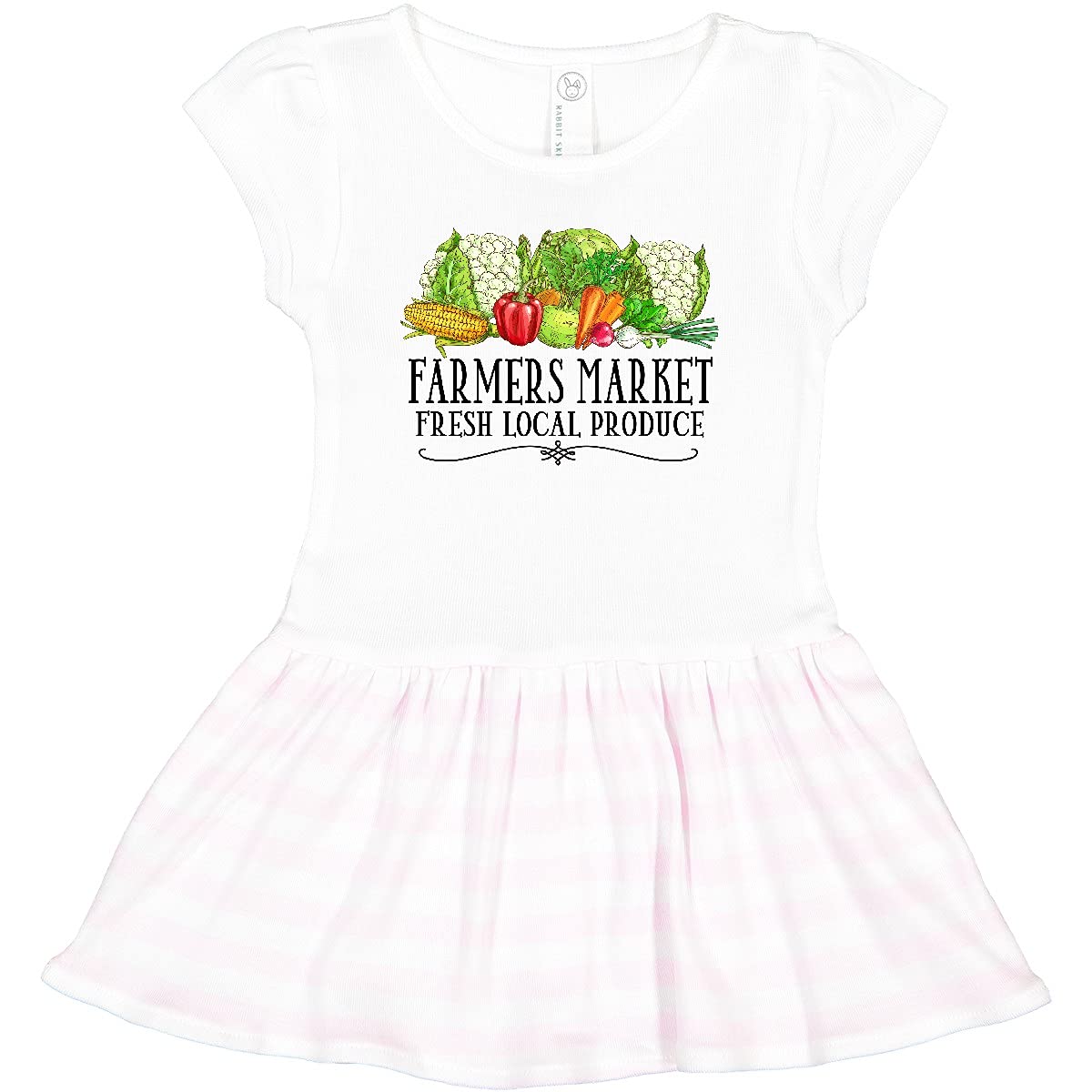 Farmers Market Fresh Local Produce Toddler Dress - Cute Organic Cotton Baby Girl Outfit for Playdates, Parties & Summer Adventures