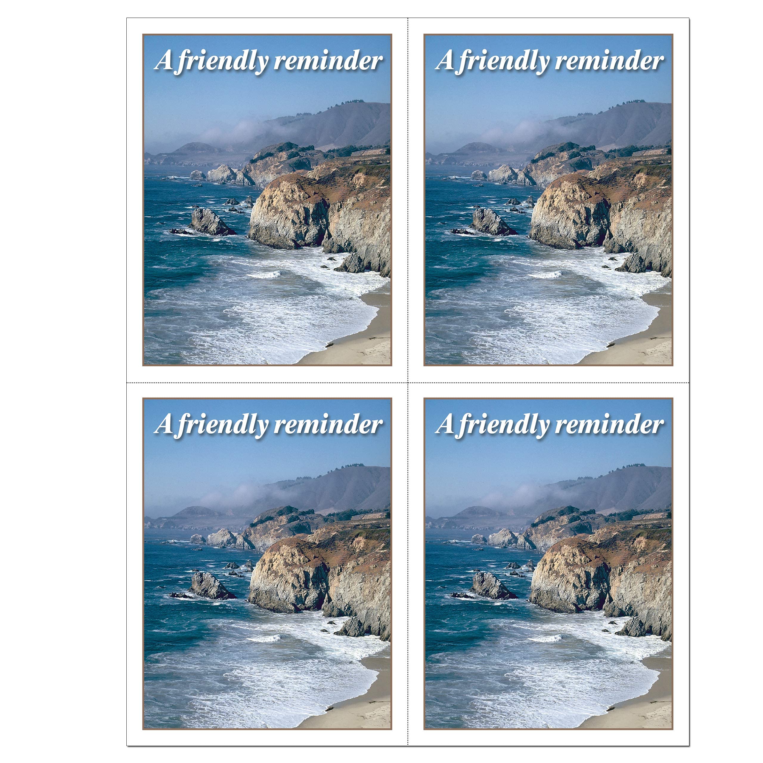 Premium Laser Dental Appointment Reminder Postcards - 4 Perforated Cards per Sheet (4.25