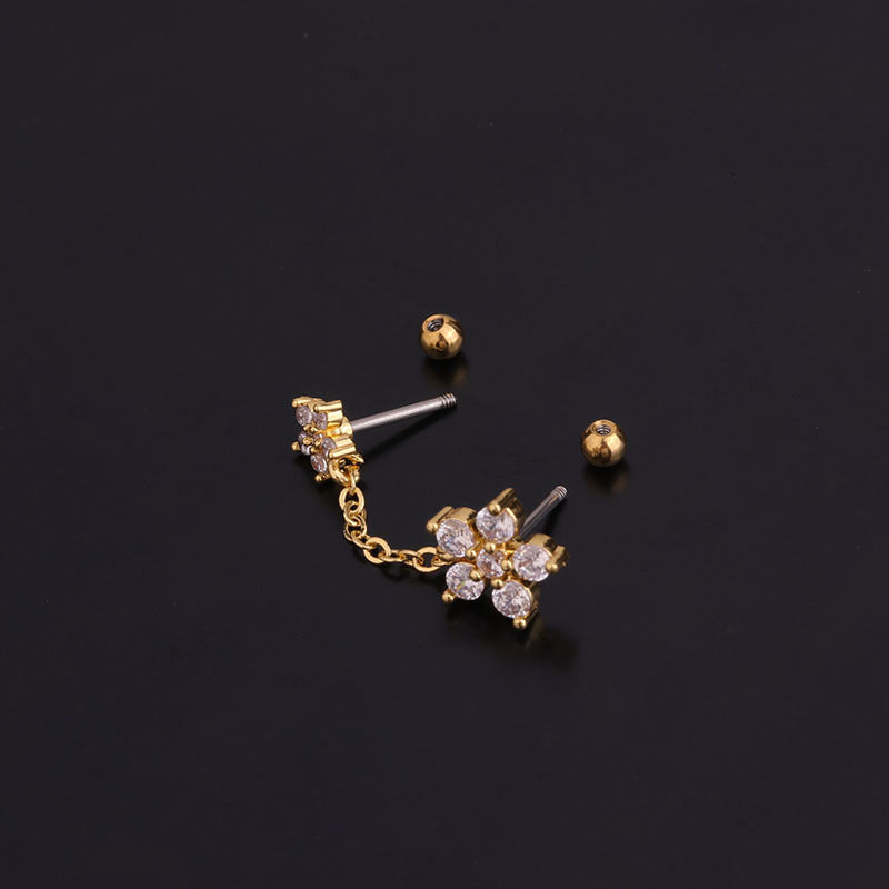 20G Butterfly Double Ear Piercing Earrings for Women - Hypoallergenic Stainless Steel Cartilage Hoops - HSPJ267 | Perfect for Daily Wear, Parties & Gifts