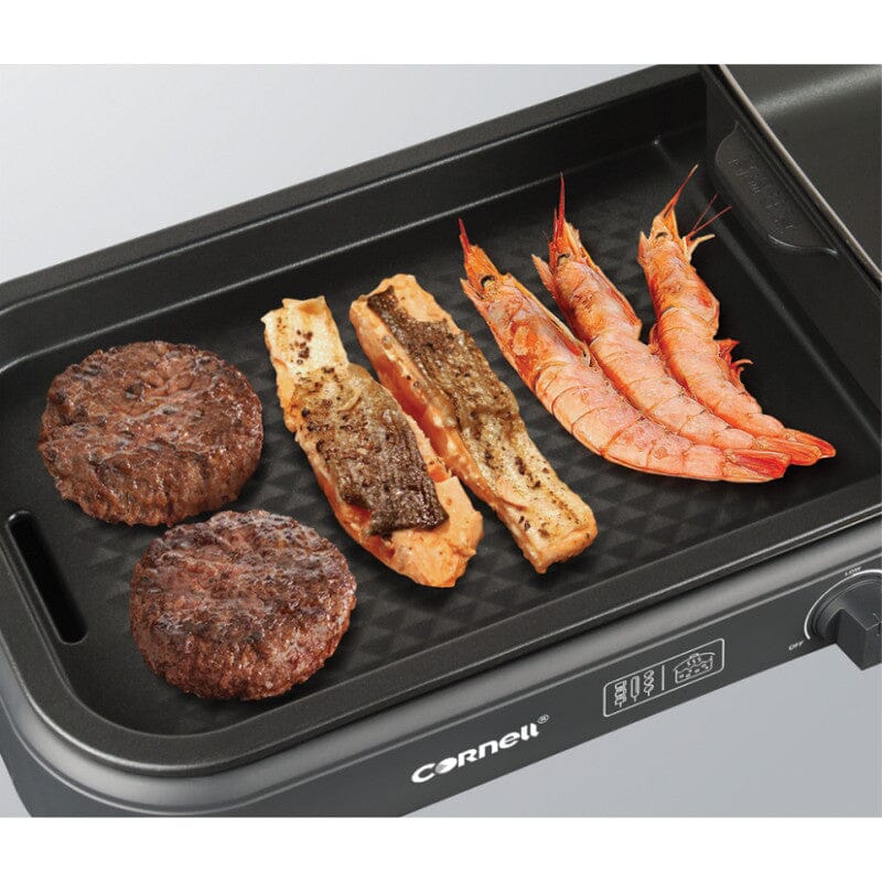 Cornell CCGEL98DT 2-in-1 Nonstick Electric Grill & Hot Pot Set for Indoor BBQ, Shabu Shabu, and Fondue – Perfect for Family Gatherings, Parties, and Camping
