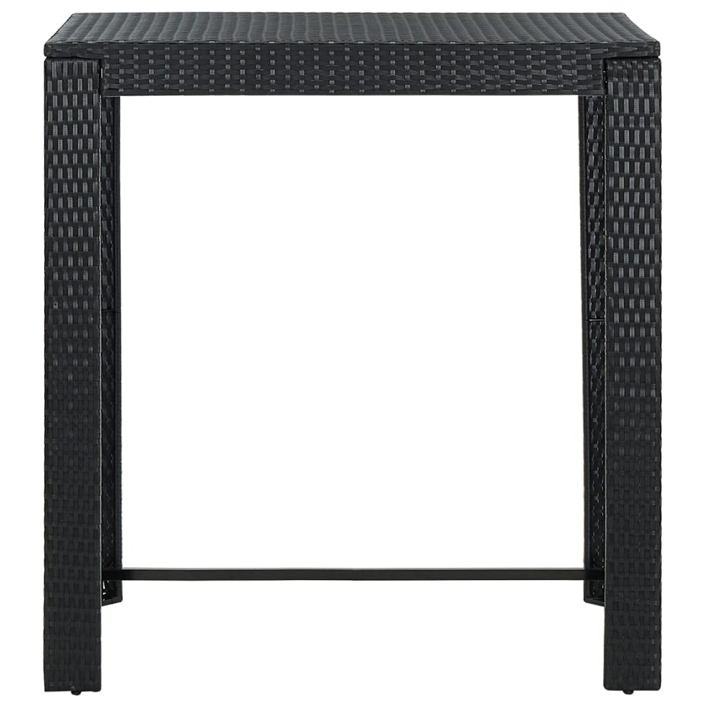 Premium Black Poly Rattan Outdoor Bar Table 39.4