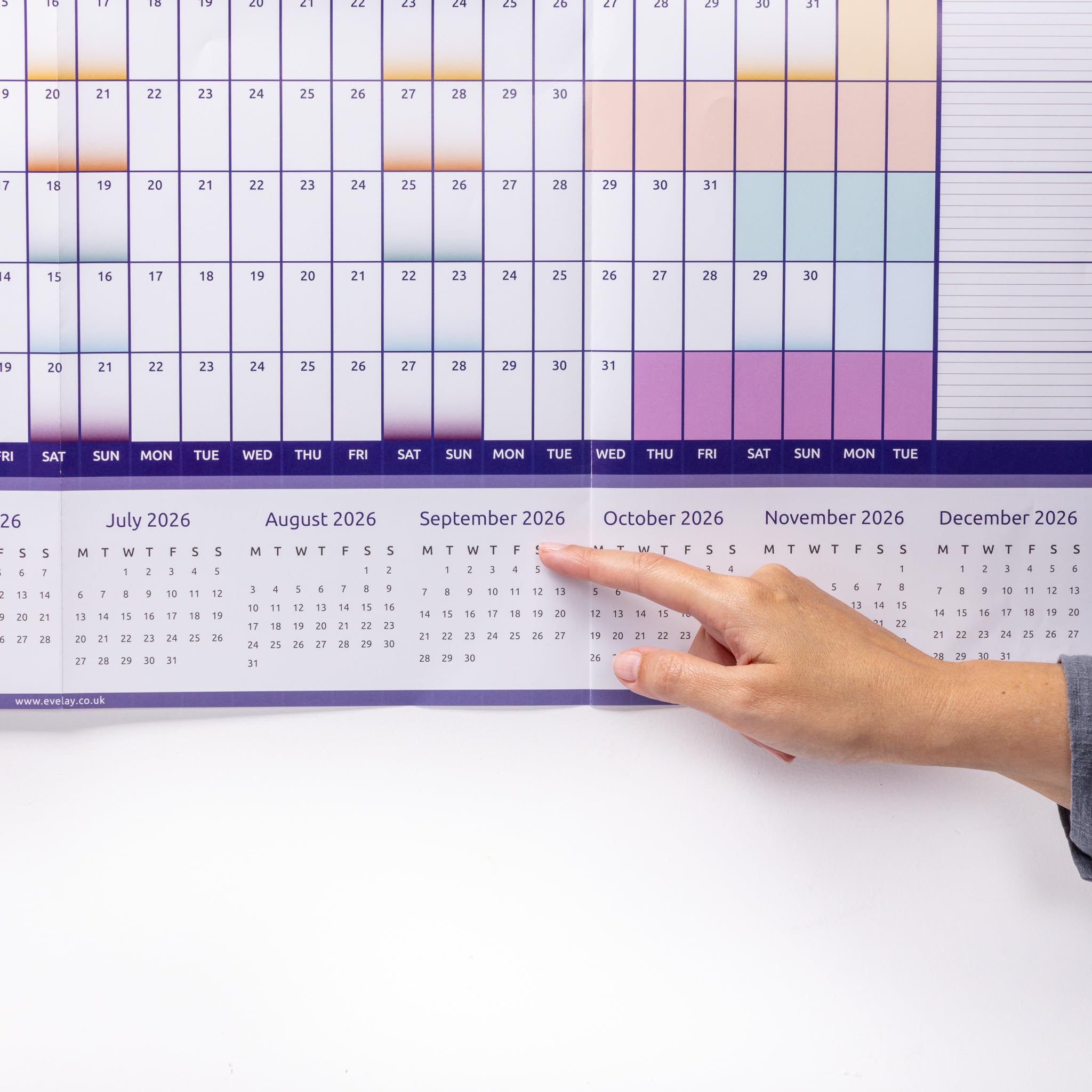 Evelay 2025 Wall Calendar Planner - Large A1 Size (84cm x 59cm) - Full Year at a Glance - Perfect for Home, Office & School Organization - Wall Decor & Productivity Tool