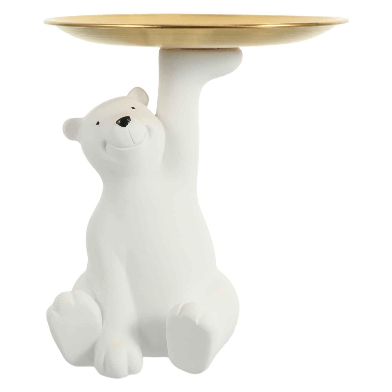 Stylish White Resin Bear Tray & Key Holder - Cute Koala Decor for Entryway, Home Organization & Small Item Storage - Perfect for Keys, Jewelry & Essentials