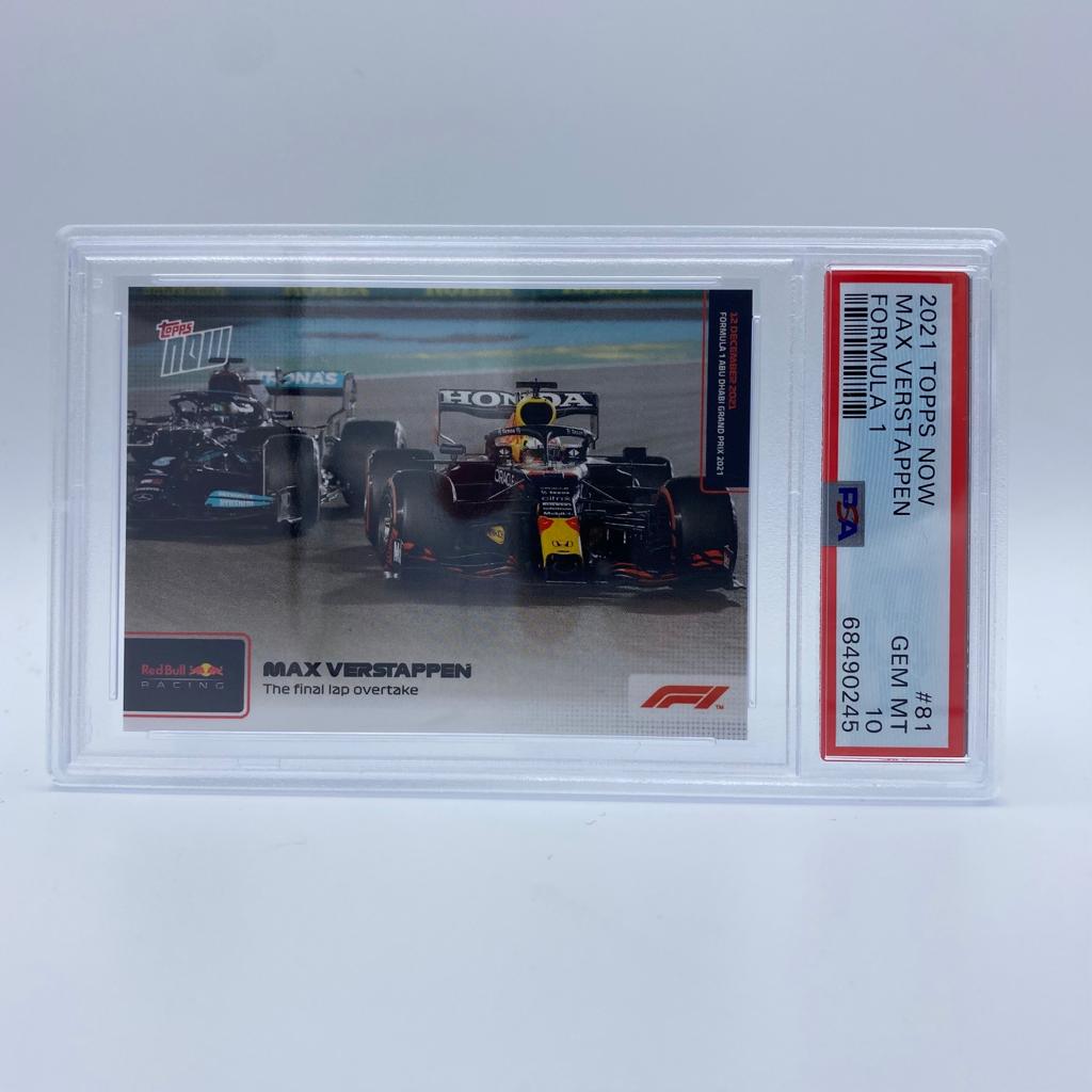 PSA 10 Graded Max Verstappen 2021 F1 Championship Final Lap Overtake Card #81 - Perfect for F1 Collectors & Racing Memorabilia Displays