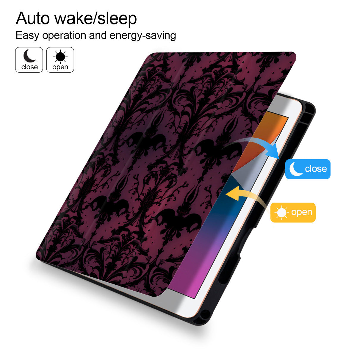 Gothic Purple and Black iPad Pro/Air 3 10.5 Inch Case - Protective Cover for Work, School & Travel | Shockproof & Stylish Design
