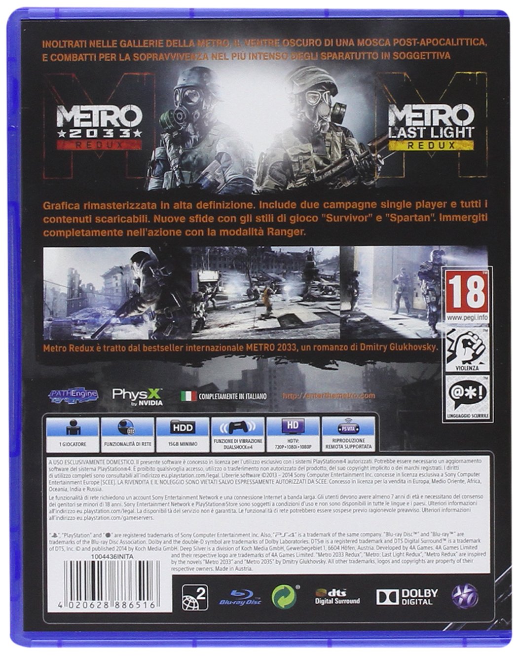 METRO REDUX for PS4 - Post-Apocalyptic Survival Shooter Game | Action-Adventure for PlayStation 4 | Perfect for Horror & FPS Fans