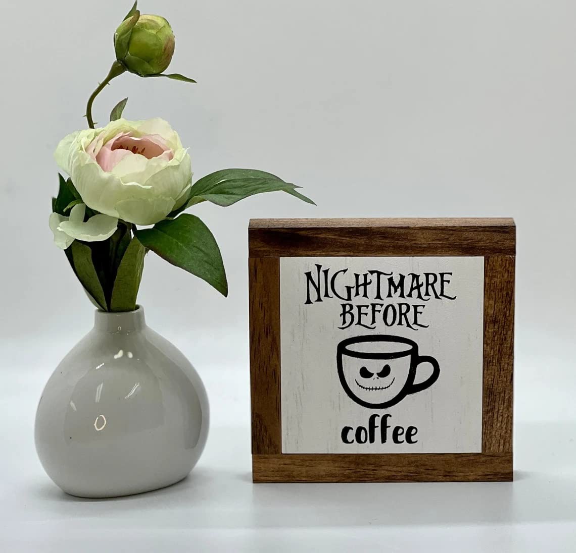 Nightmare Before Coffee Sign - Christmas Gift for Her - Coffee Bar & Home Decor - Perfect for Coffee Lovers