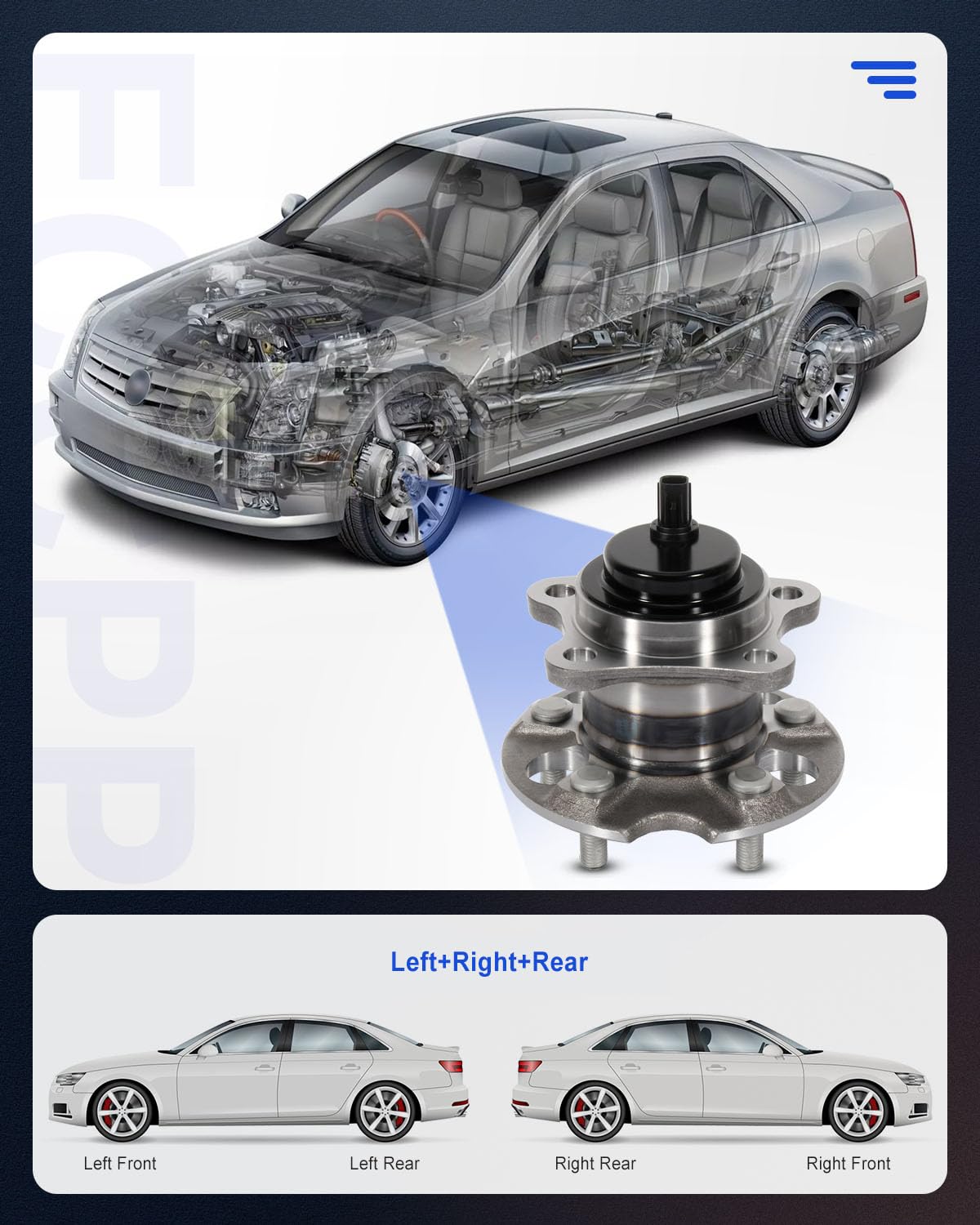 ECCPP Rear Wheel Hub and Bearing Assembly 512456 - Compatible with 2011-2016 Toyota Sienna, 5-Lug ABS Replacement - Perfect for Smooth Rides and Safe Braking on Highways