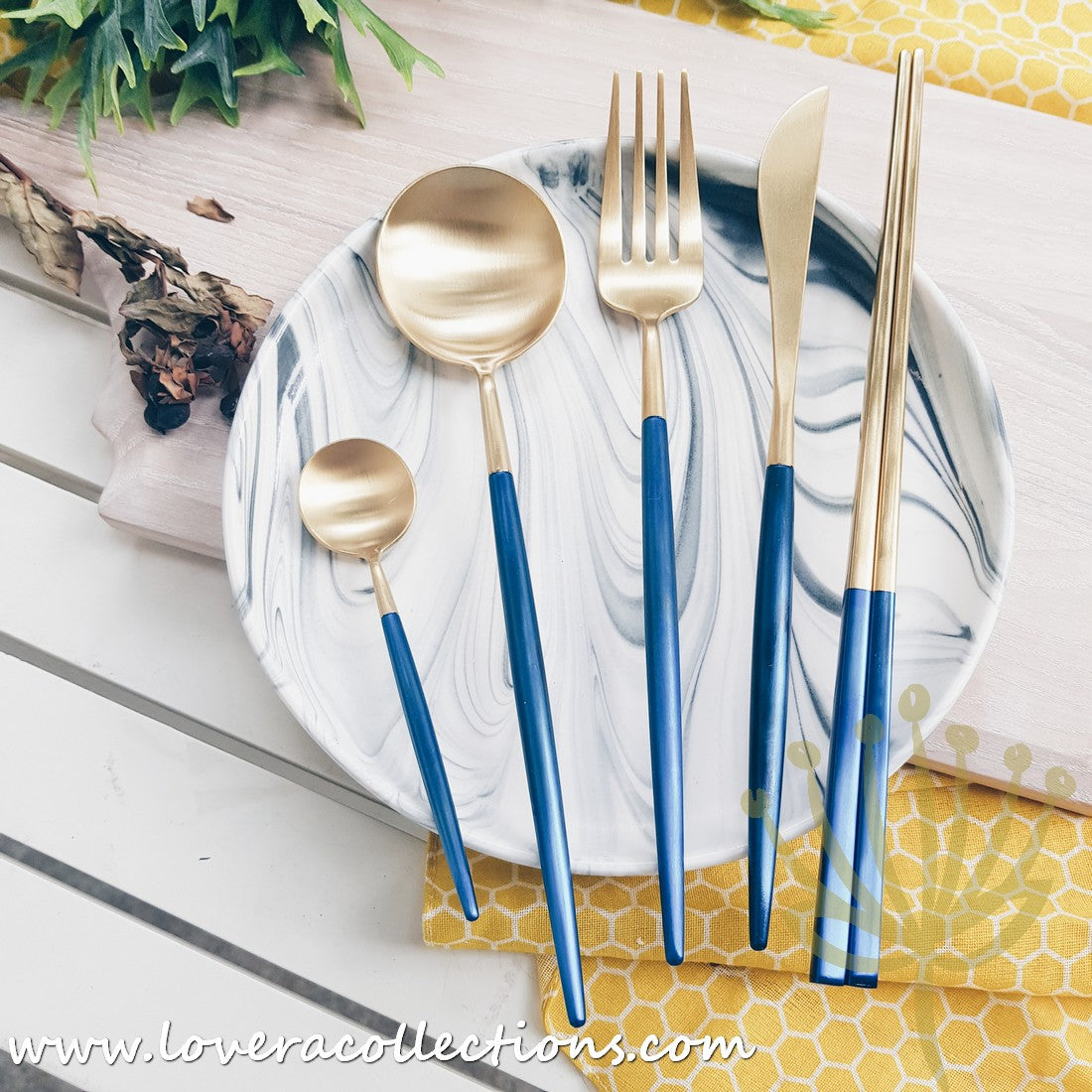 70% Off Clearance Sale - Lux Gold Blue Stainless Steel SS304 Fork Set - Elegant Dining Utensils for Parties, Weddings & Home Decor