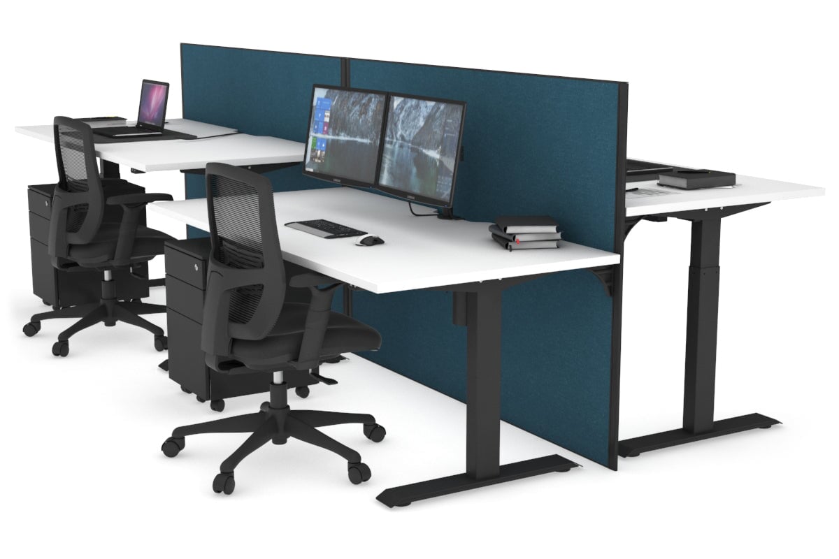 Adjustable Height 4-Person Workbench - 1200L x 800W with Cable Management | Perfect for Office, Workshop & Garage Workspaces
