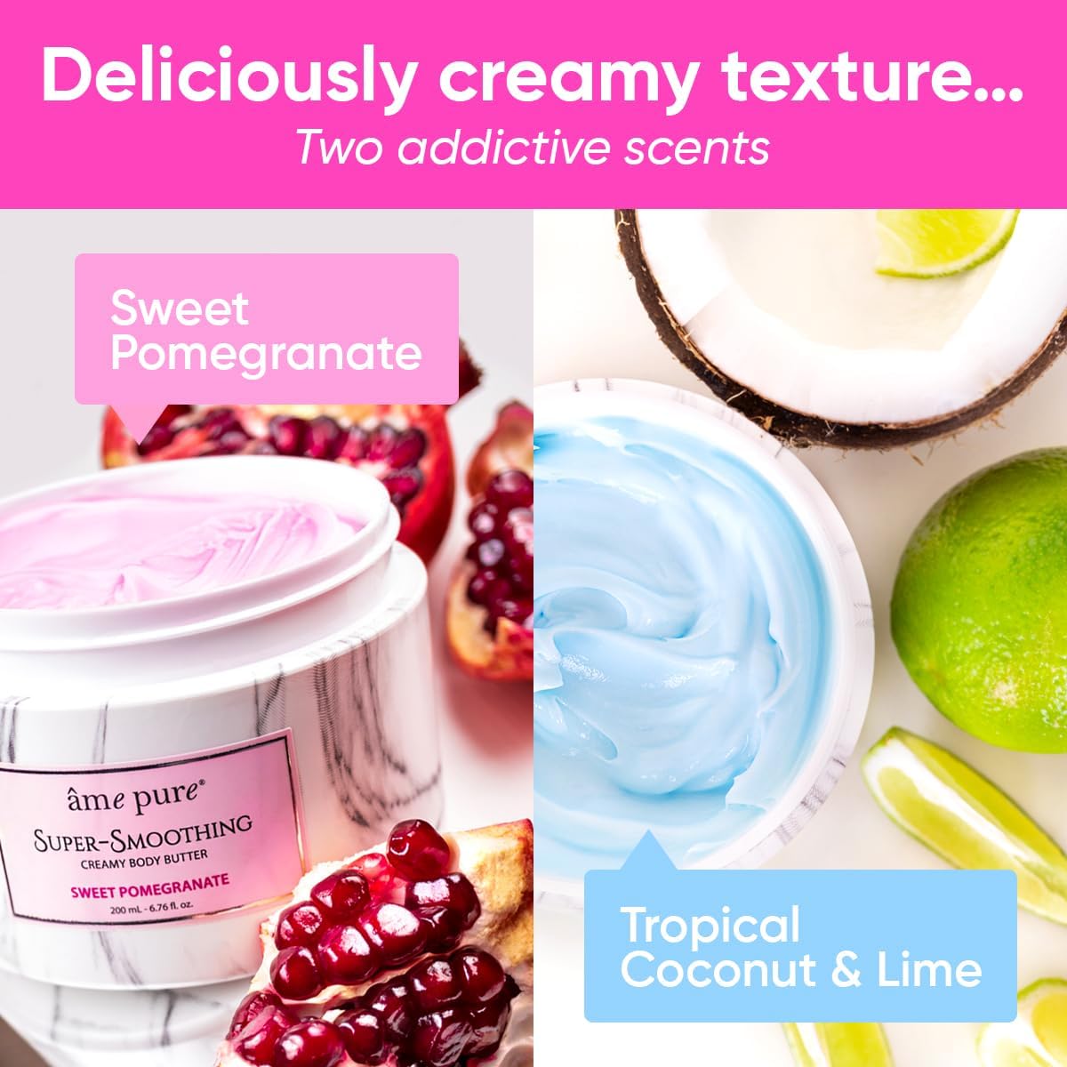 Ame Pure Body Butter - 200ml Ultra Hydrating Body Cream for Dry Skin | Nourishing Body Lotion & Moisturizer for Women | Deep Hydration for Soft, Smooth Skin | Perfect for Daily Use, After Shower & Nighttime Skincare Routine