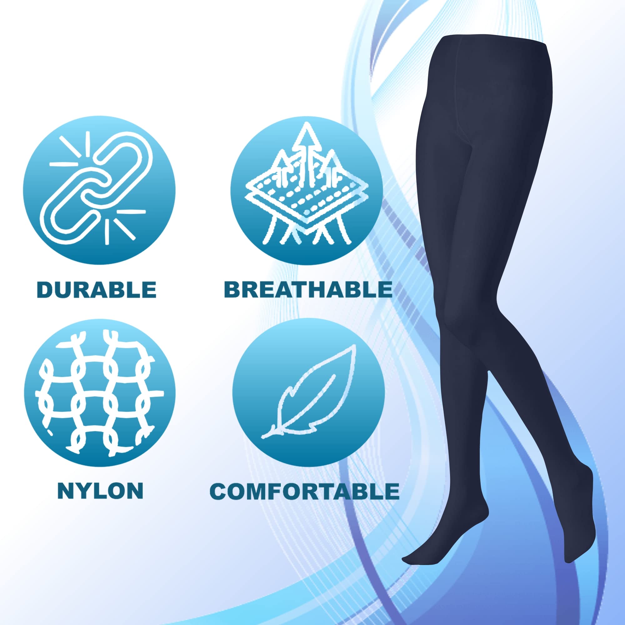 Butterfly EMEM Women's Plus Size Opaque Footed Tights - Comfortable & Stretchy Queen Size Pantyhose for Work, Travel & Everyday Wear