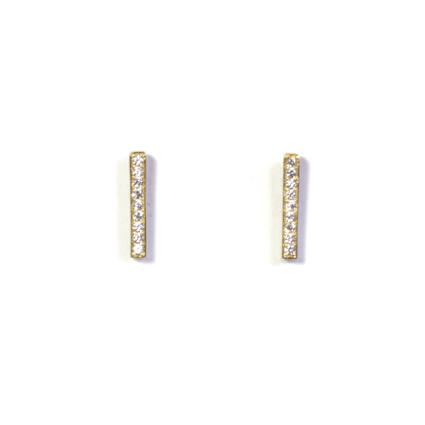 Large CZ Bar Stud Earrings for Women - Sparkling Cubic Zirconia Fashion Jewelry - Perfect for Parties, Weddings & Everyday Wear