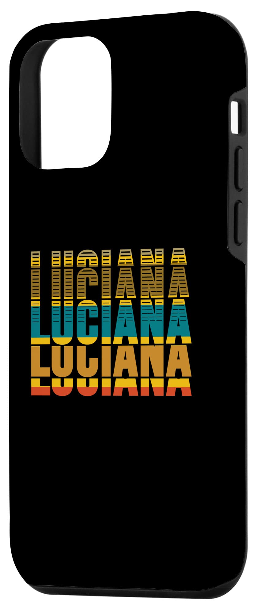 Custom iPhone 12 Mini Case with Luciana Retro Vintage Design - Personalized Name & Stack Text Phone Cover - Perfect for Everyday Use, Travel & Gift Giving