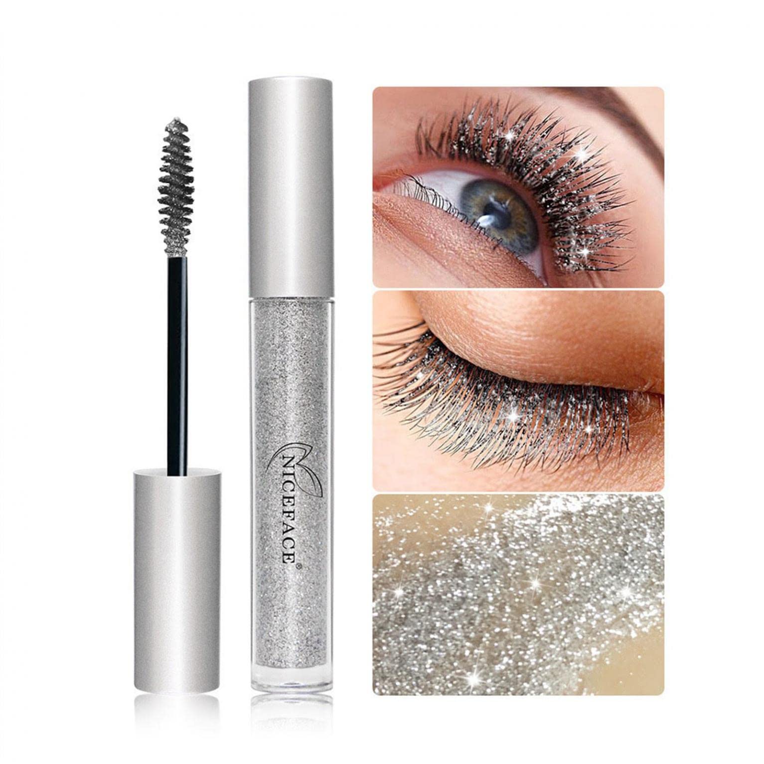 Waterproof Diamond Glitter Mascara - Long Lasting, Volumizing & Lengthening Sparkling Lash Makeup for Parties, Weddings & Special Occasions | Shimmering Eye Look for Night Out, Prom & Date Night