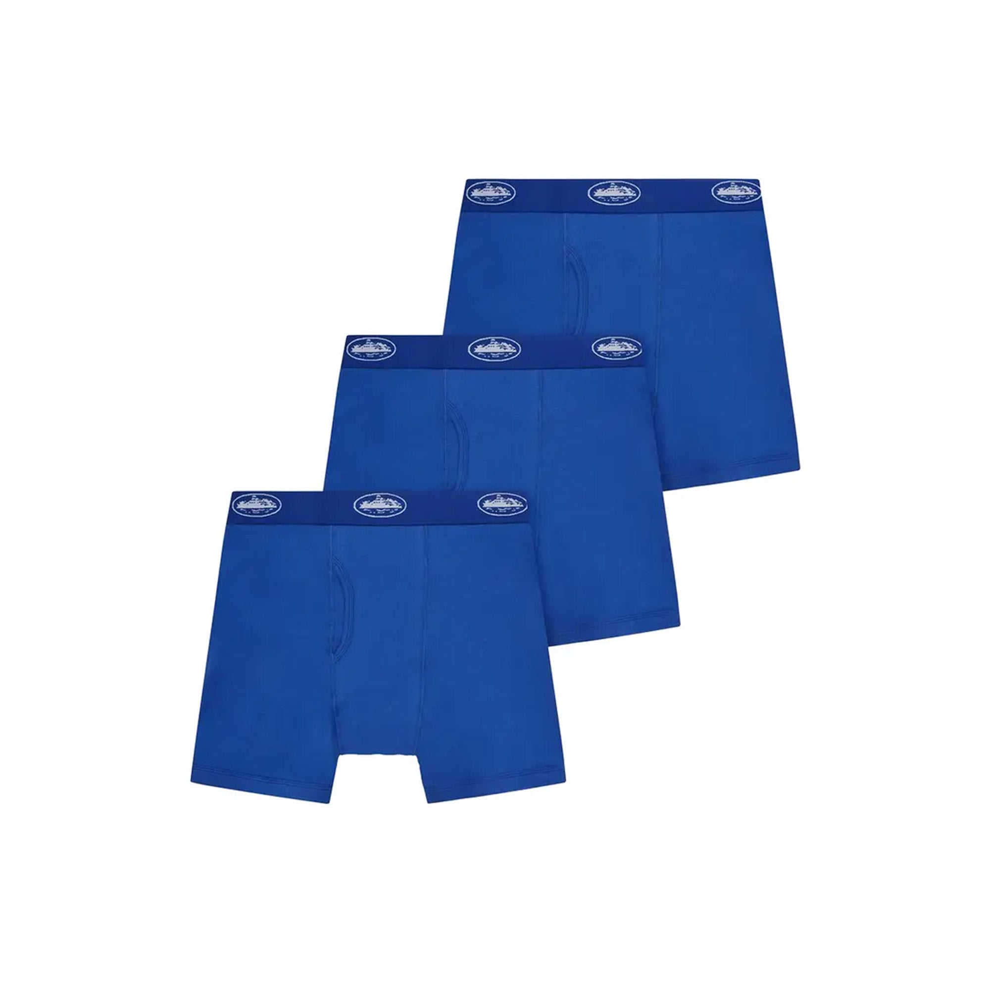 Corteiz Alcatraz Boxers 3 Pack - Soft Cotton Men's Underwear in Blue (2023) | Comfortable Briefs for Everyday Wear, Gym & Travel