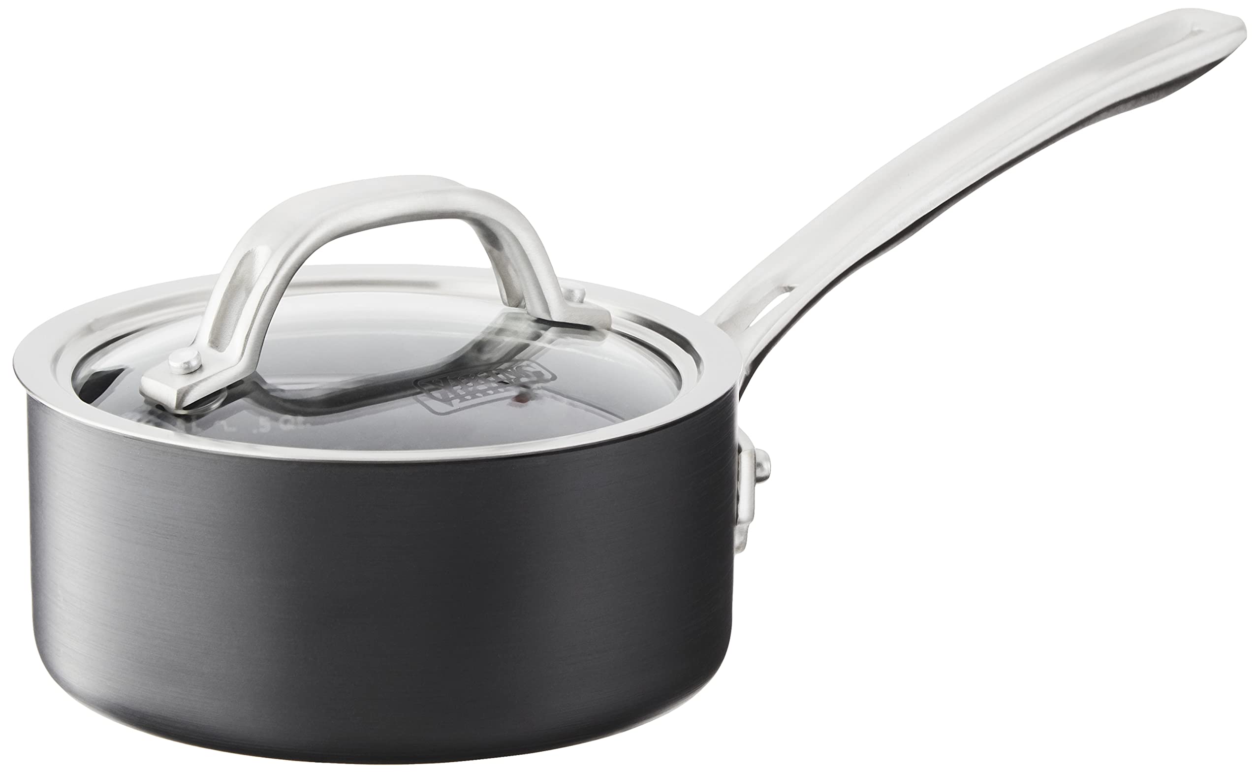 Viking 1 Quart Non Stick Sauce Pan with Glass Lid - Hard Anodized Nonstick Saucepan Cooking Pot - Dishwasher & Oven Safe - Induction Compatible - Gray - Perfect for Sauces, Soups, and Small Batch Cooking