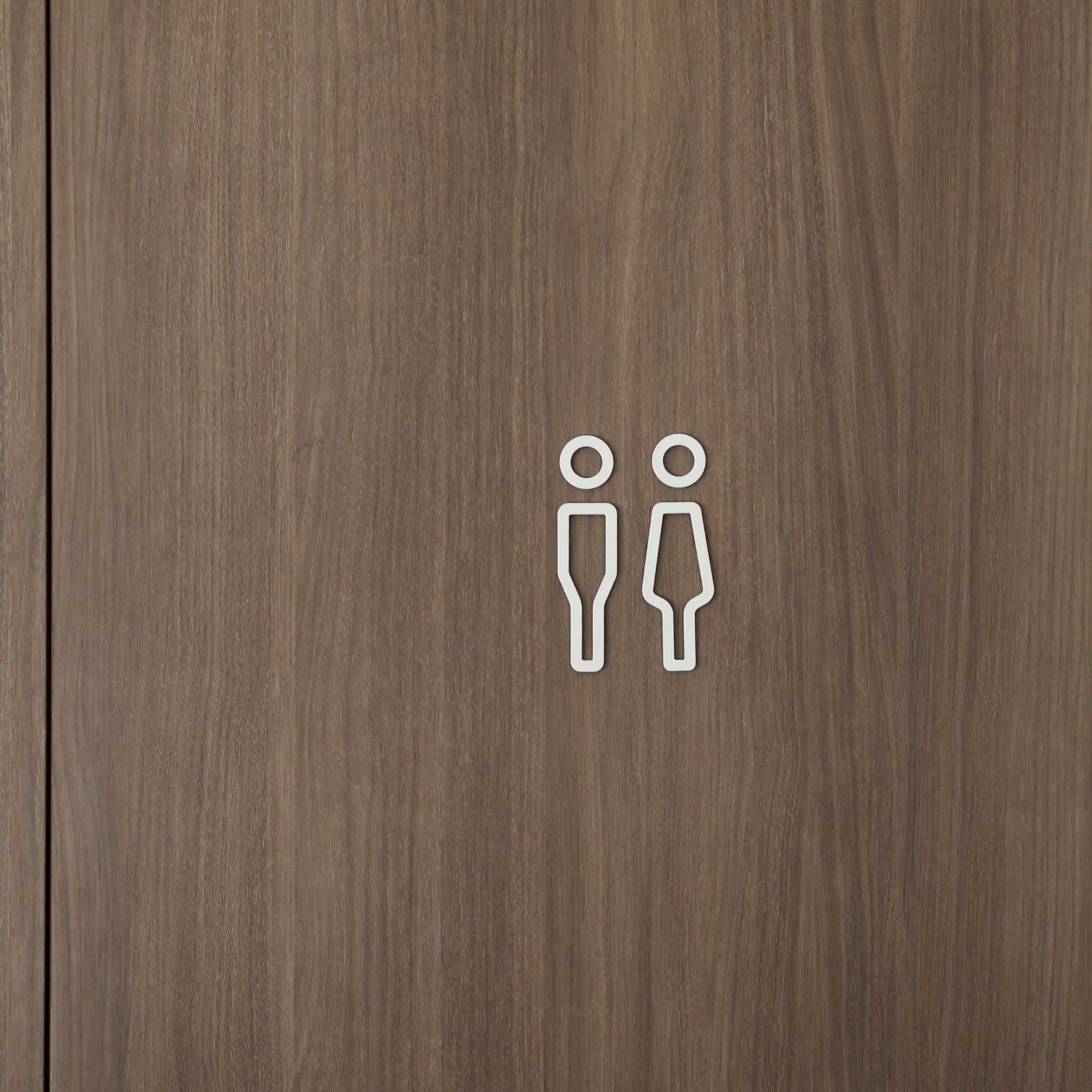 DESIGNSTUFF Gender Neutral Restroom Sign - Her/Him White Acrylic Bathroom Signage for Home, Office & Public Spaces