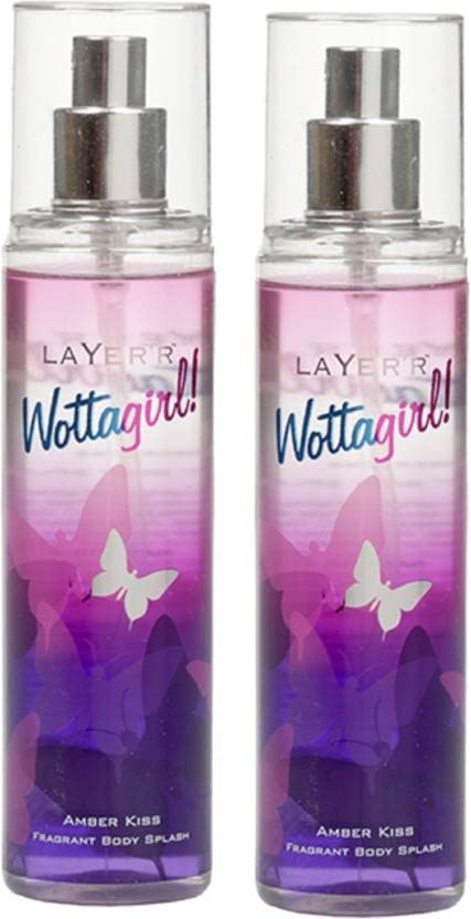 Layer'r Wottagirl Amber Kiss Perfumed Body Spray for Women - 2 Pack (135ml Each, Total 270ml) | Long-Lasting Fragrance | Perfect for Daily Use, Office & Date Nights