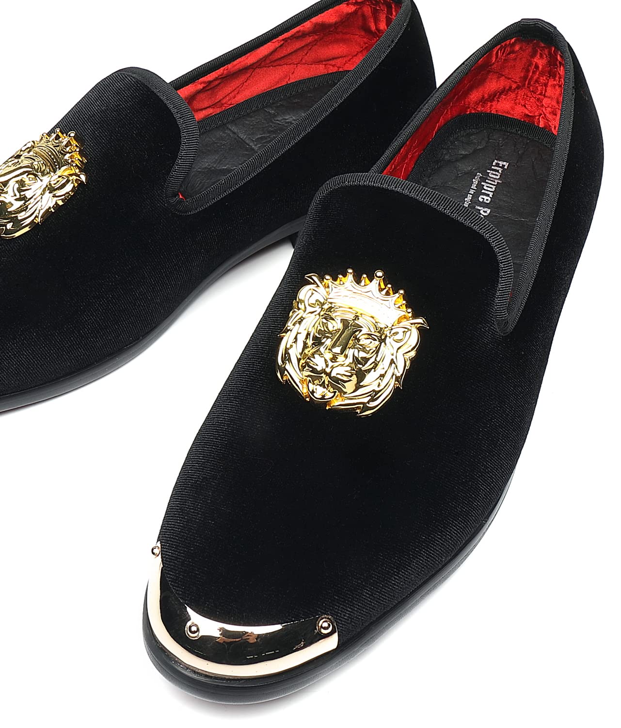 Luxury Men's Velvet Loafers with Gold Buckle - Formal Party & Prom Dress Shoes for Weddings, Evening Events & Special Occasions
